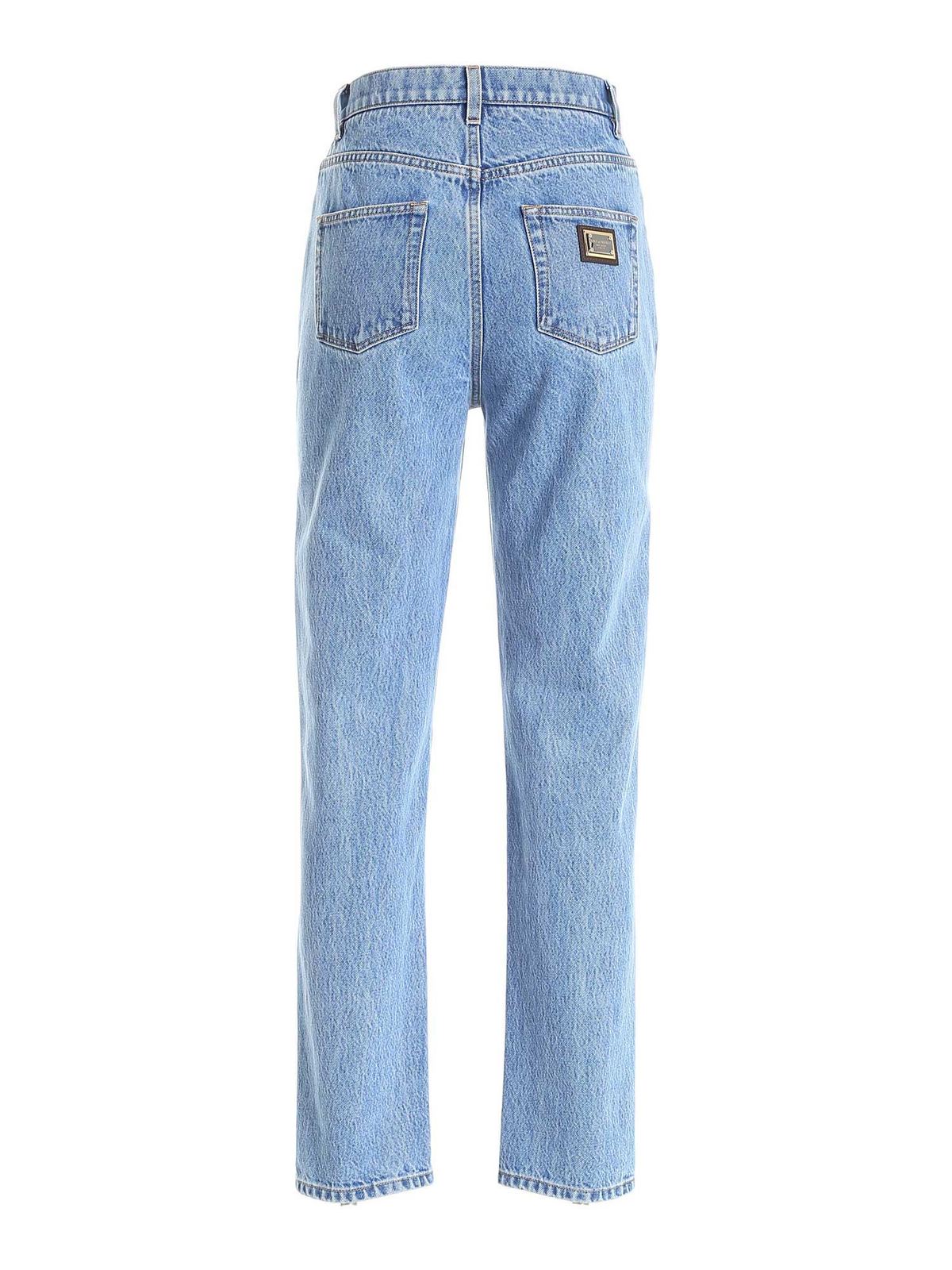 Straight leg jeans Dolce & Gabbana - Mom fit jeans in light blue -  FTBXDDG901US9001