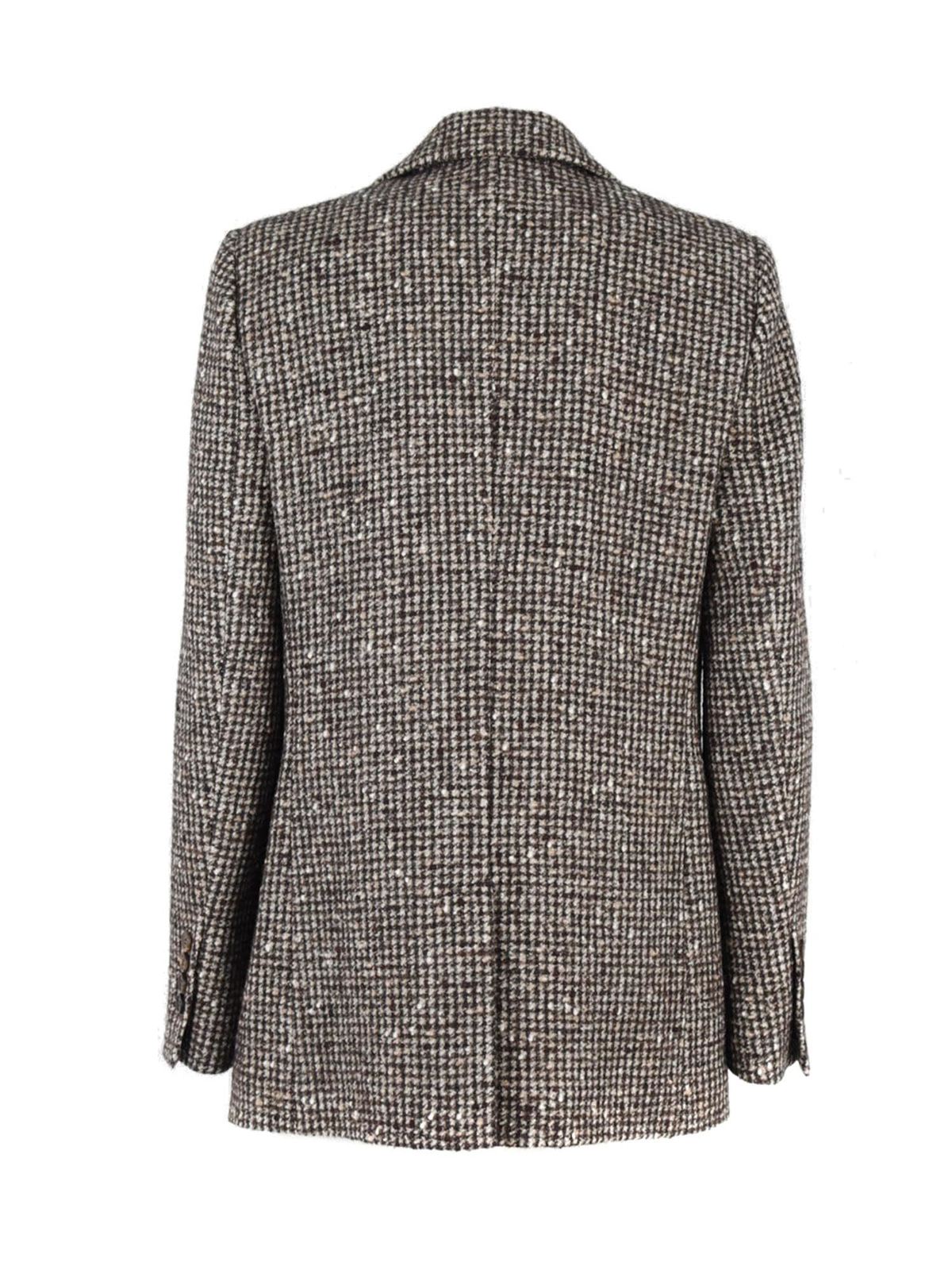 Blazers Brunello Cucinelli - Houndstooth blazer in brown - MB5982064C025