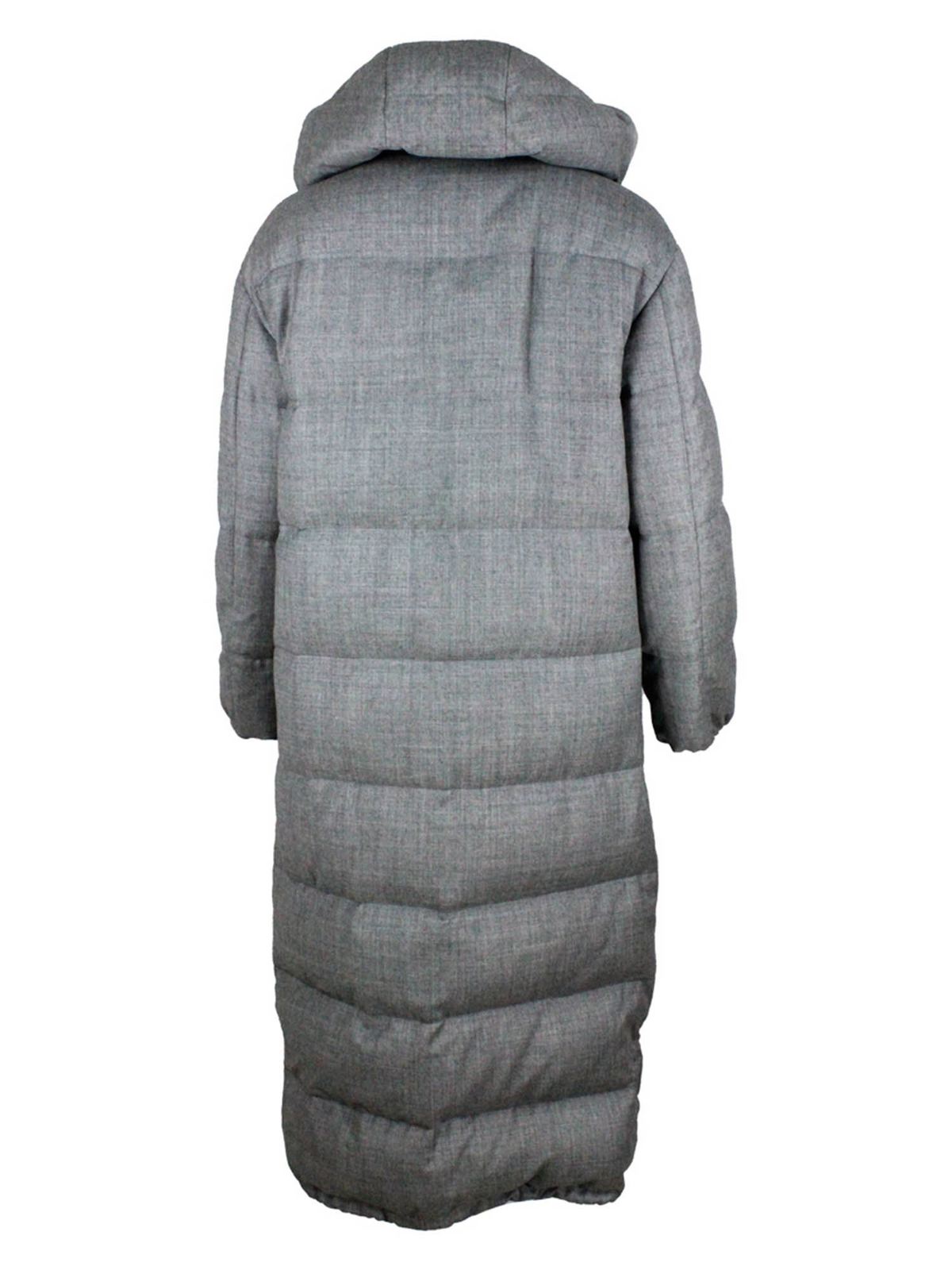 grey maxi puffer coat