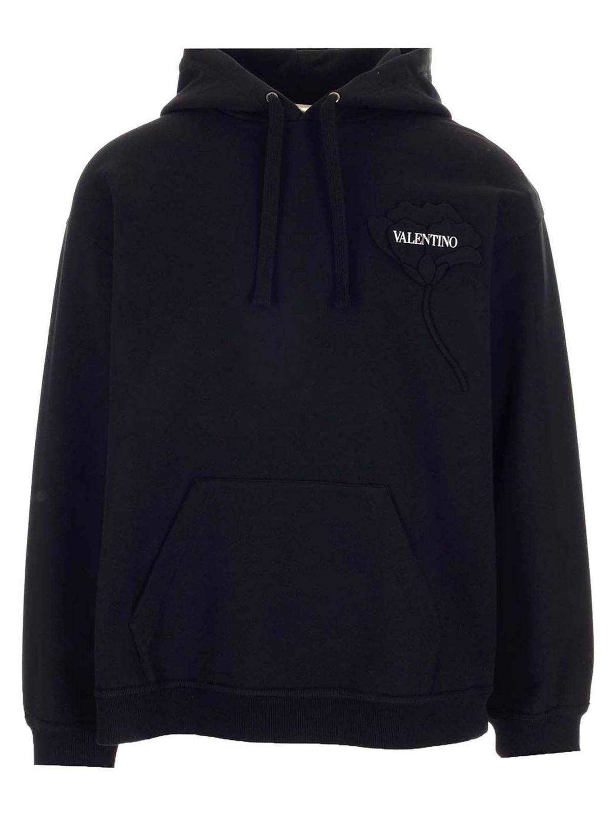 Valentino - Men's Garden hoodie in black - Sweatshirts & Sweaters ...