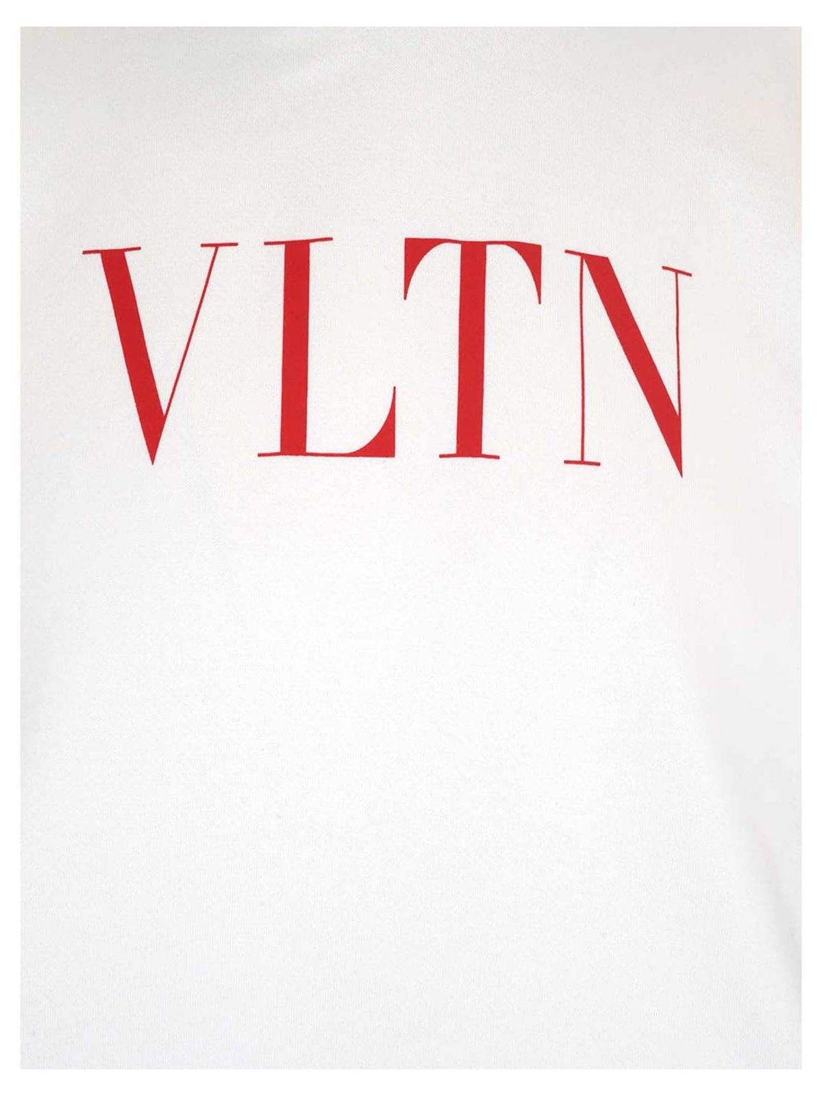 Sweatshirts Sweaters Valentino Vltn Hoodie In White Wv3mf14f3tva33