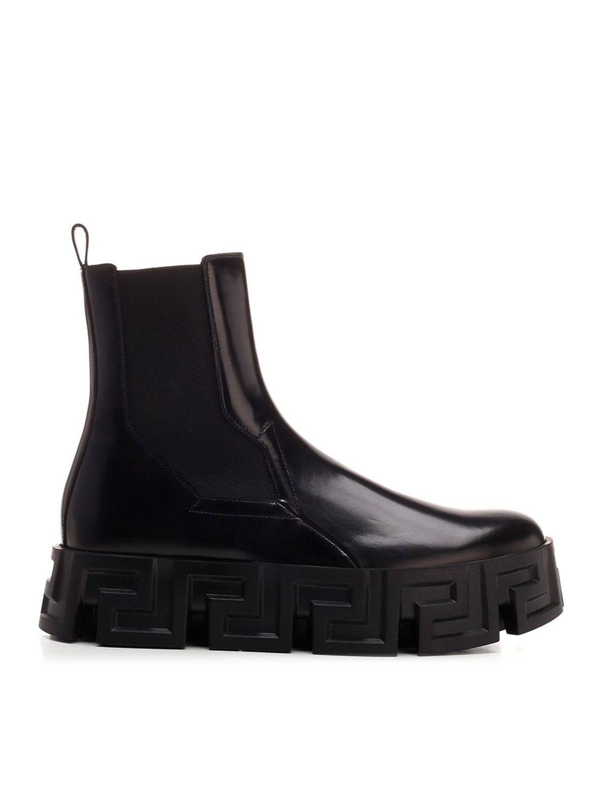 Ankle boots Versace - Greca Labyrinth Chelsea boots in black ...