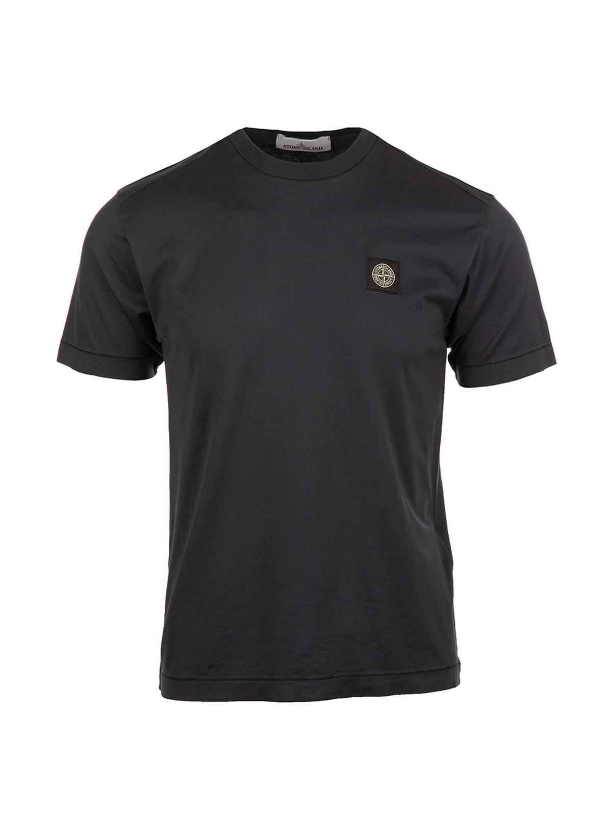 Stone Island - Crewneck T-shirt in black - t-shirts - 751524113V0026