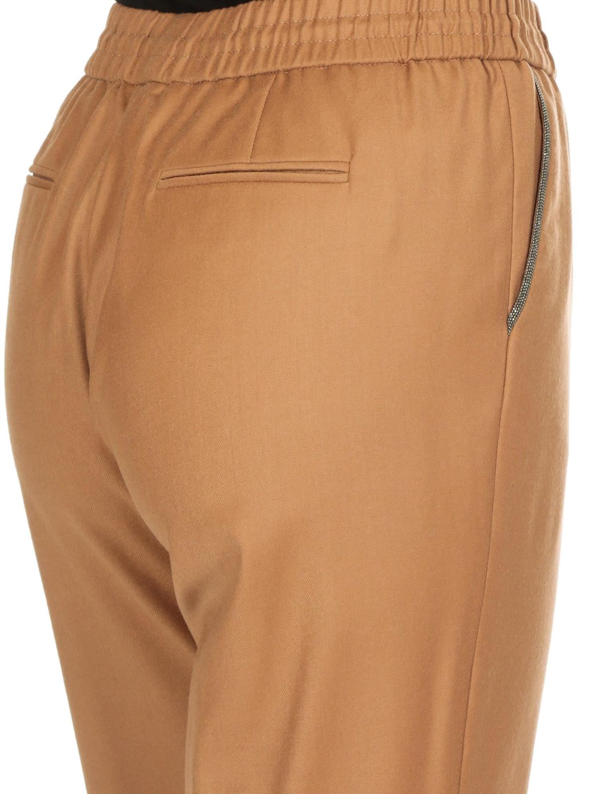 Casual trousers Fabiana Filippi Pants in camel color with micro-beads  PAD129W826A4211209
