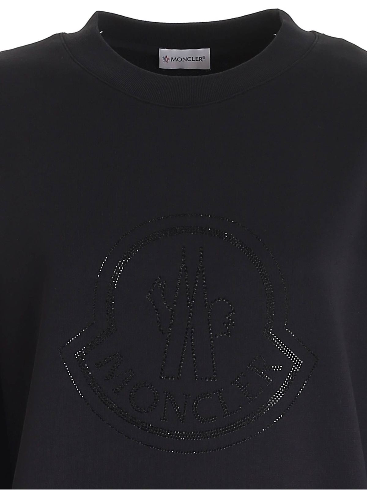 Rhinestone logo sweatshirt in black