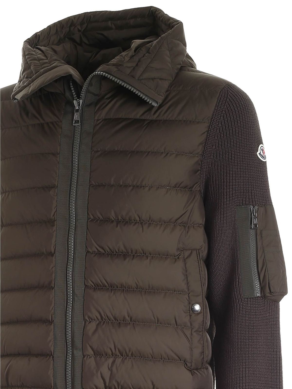 Cardigans Moncler - Hooded cardigan in Army green - 9B50800A9340831