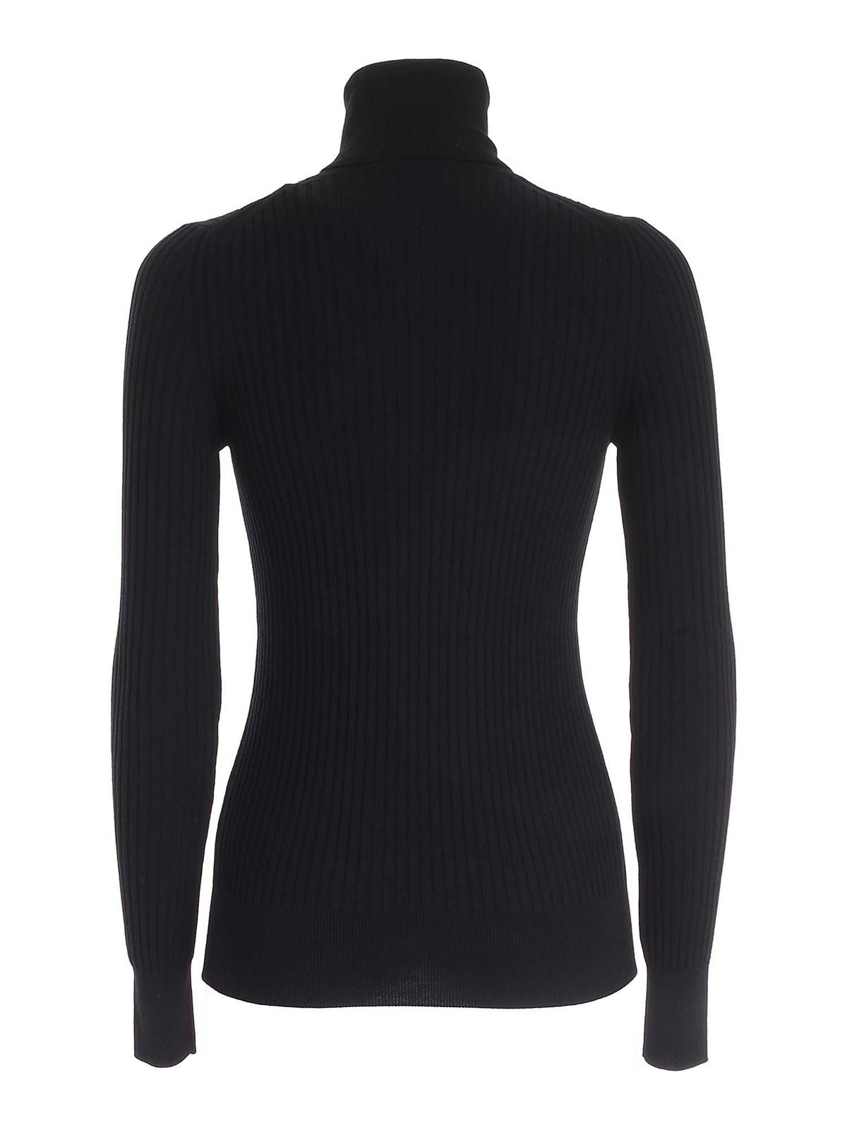 Turtlenecks & Polo necks Moncler - Ribbed turtleneck sweater in black ...
