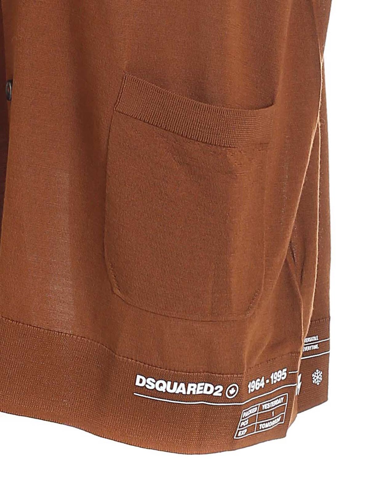 Cardigans Dsquared2 - Logo cardigan in brown - S75HA1078S16794137