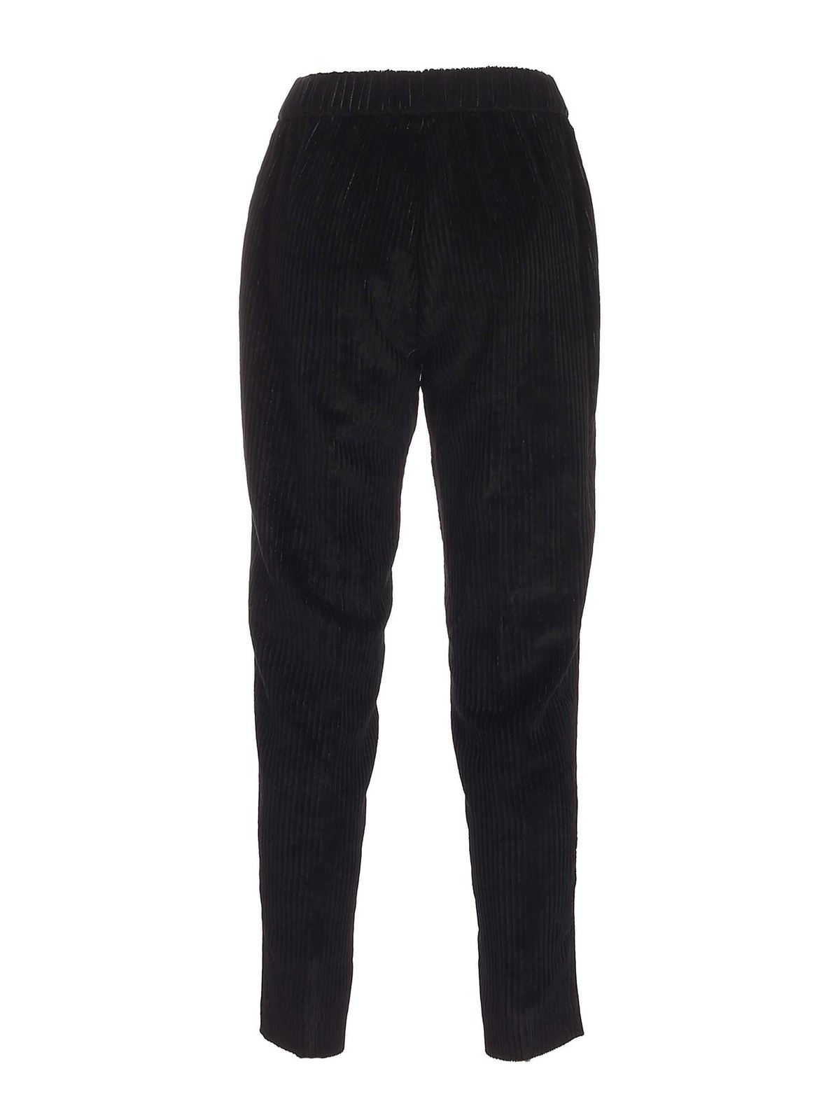 Casual trousers Fabiana Filippi - Lurex velvet pants in black ...