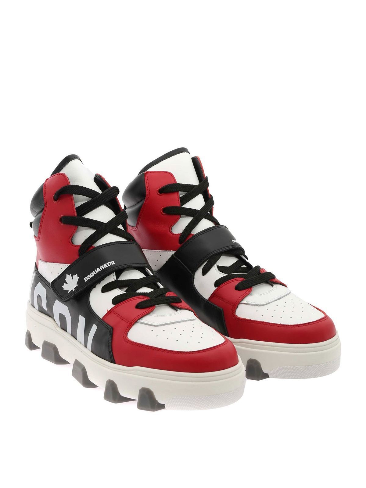 Trainers Dsquared2 - Icon basket sneakers in red, black and white 