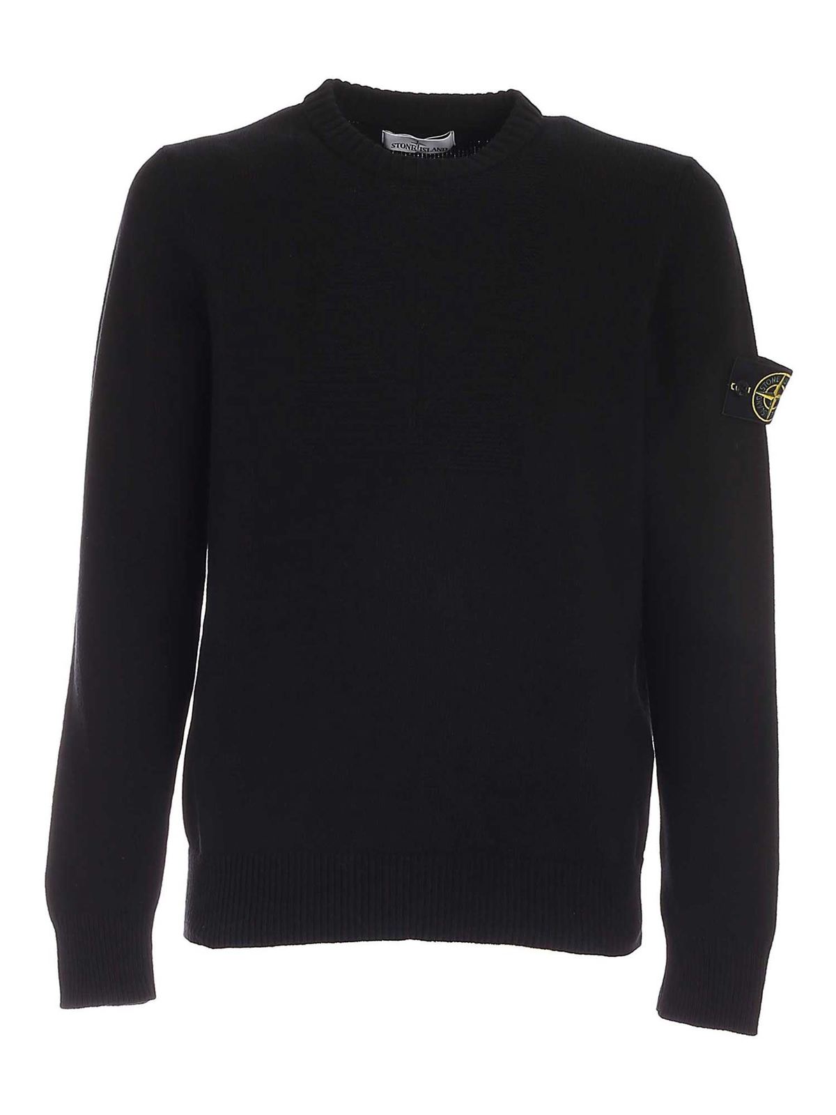 Logo patch sweater in black 