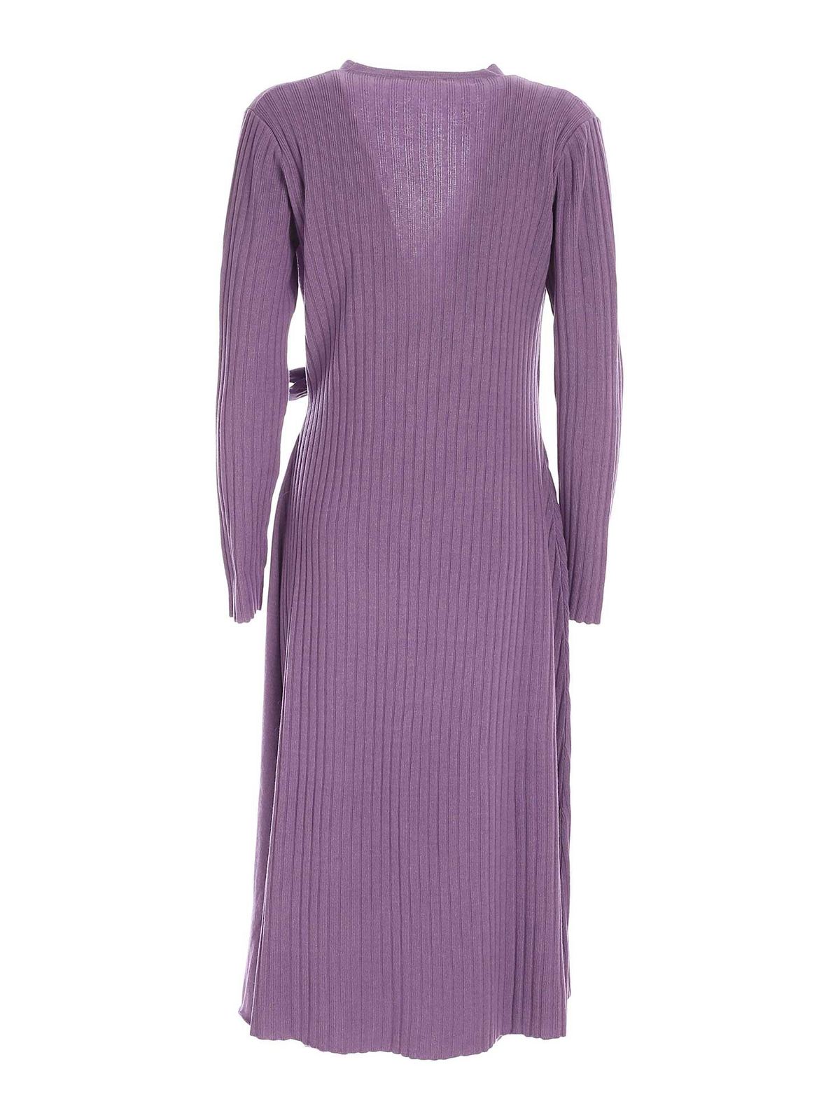 Maxi dresses Le Tricot Perugia - Ribbed knitted midi dress in purple ...