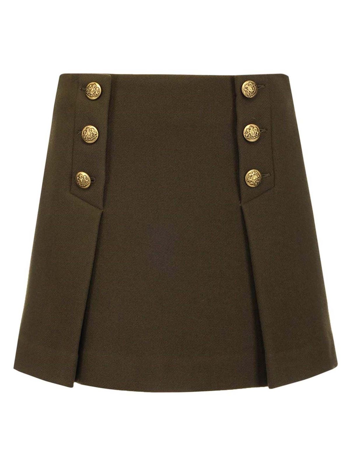 Mini skirts P.A.R.O.S.H. - Military mini skirt in green ...
