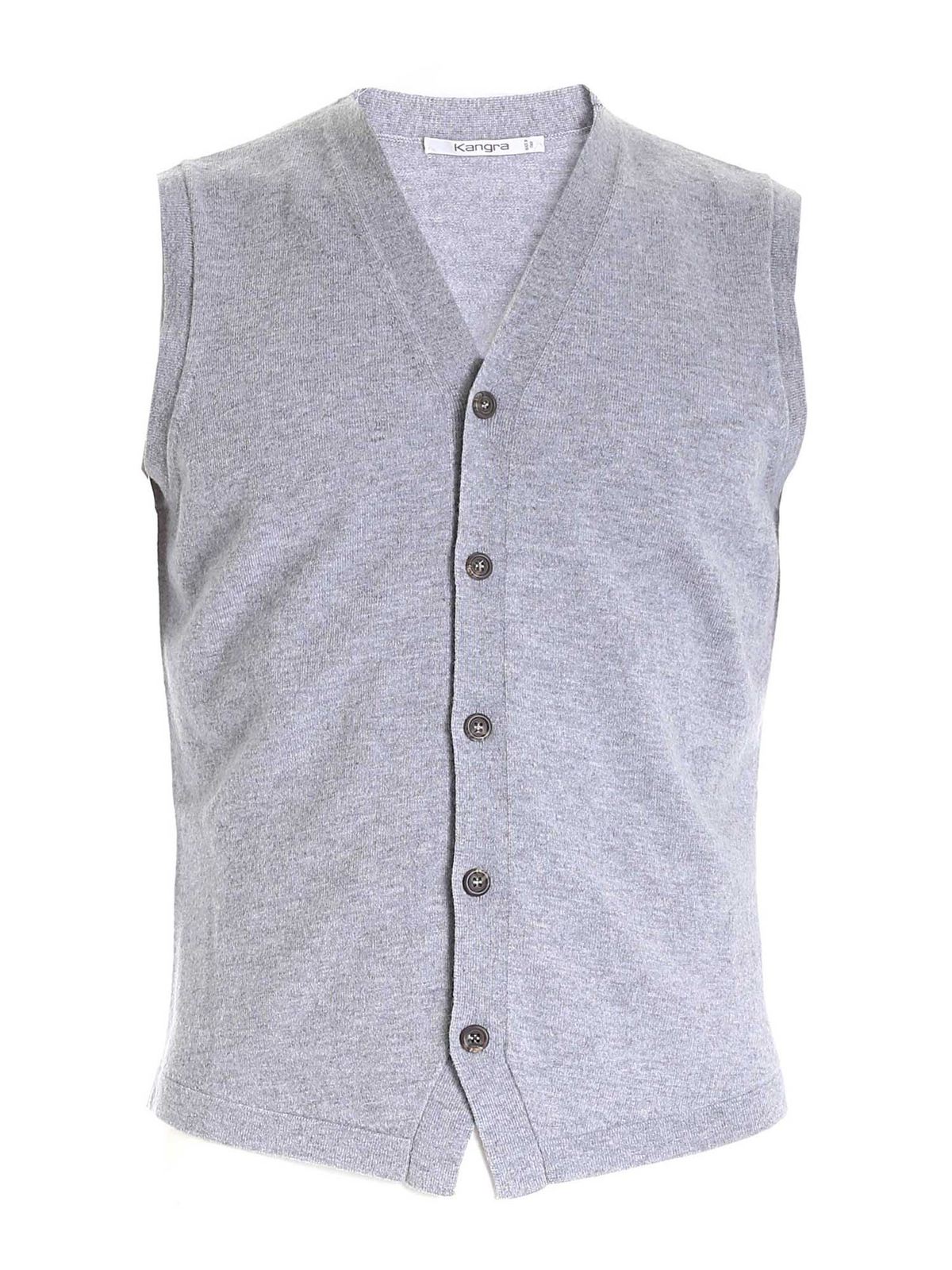 Vests Kangra Cashmere - Knitted vest in light gray - W2K30080700112
