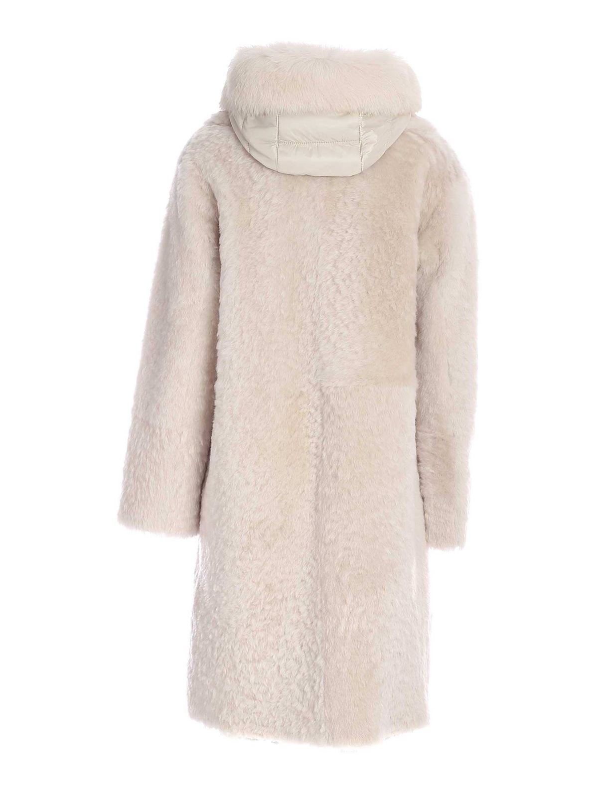 خز Diego M - Hooded sheepskin coat 