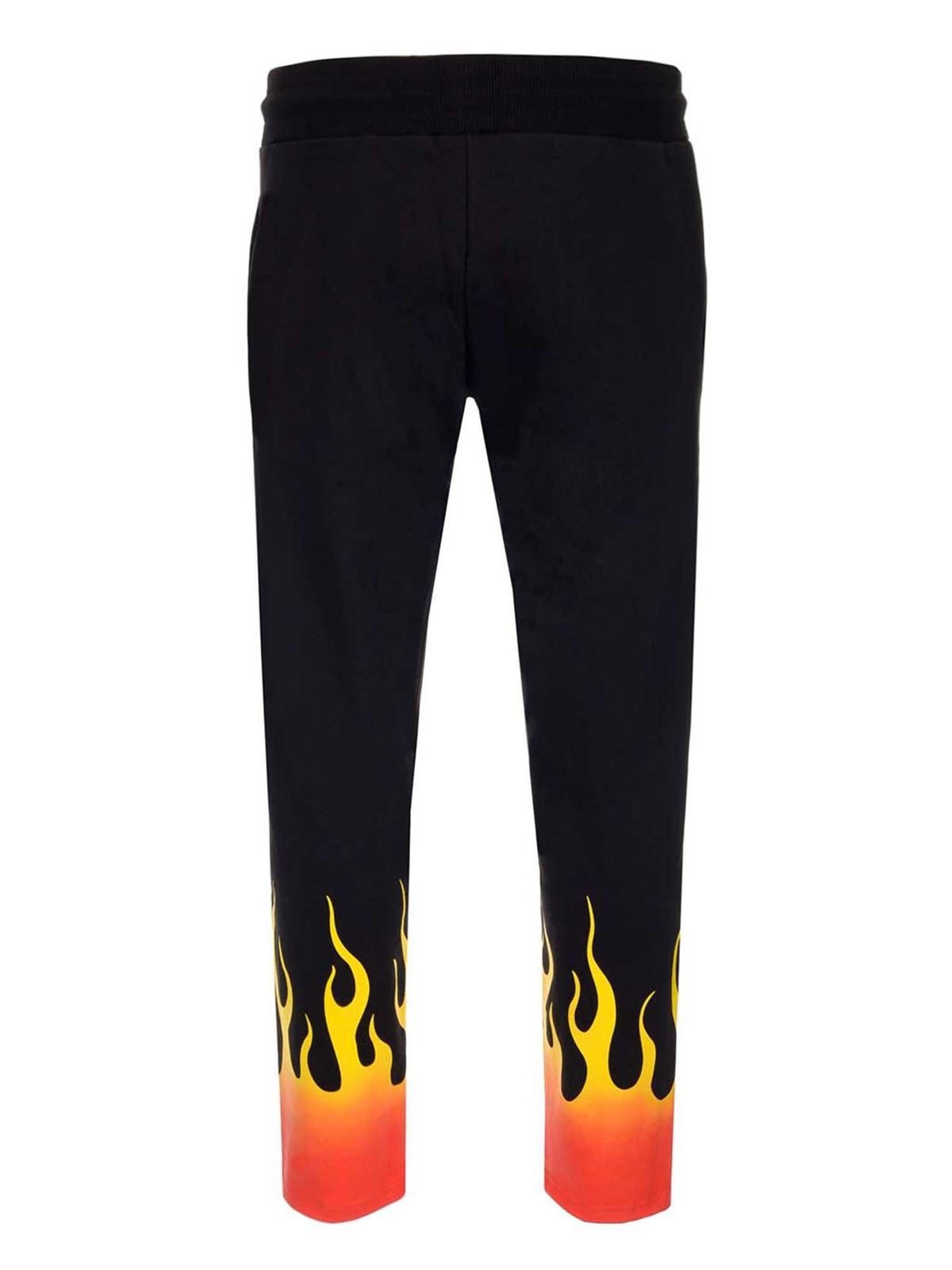 Tracksuit bottoms Vision Of Super - Flames track pants in black and ...