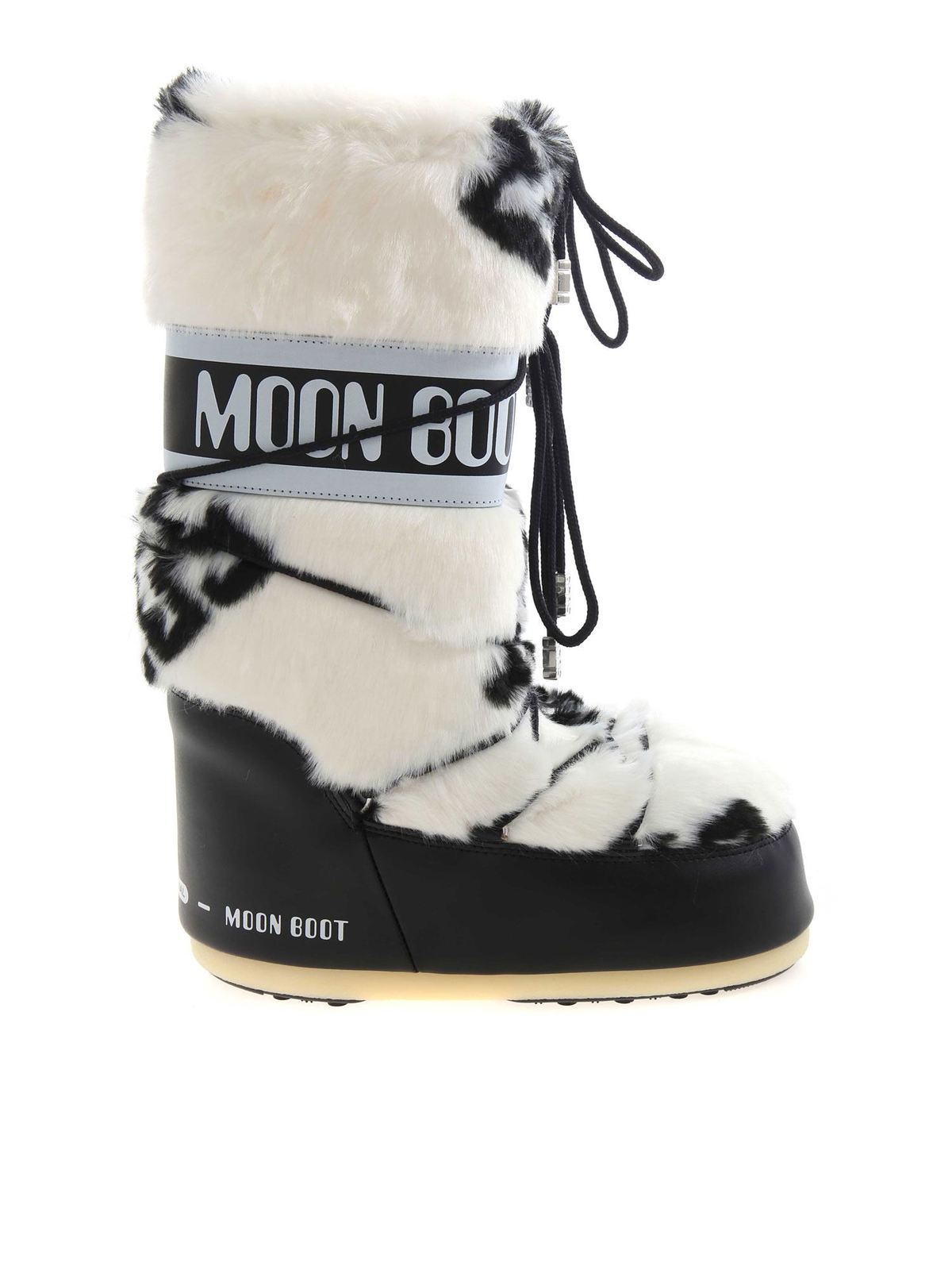 Boots Gcds - Synthetic fur Moon Boot in white and black - MB22U01003101