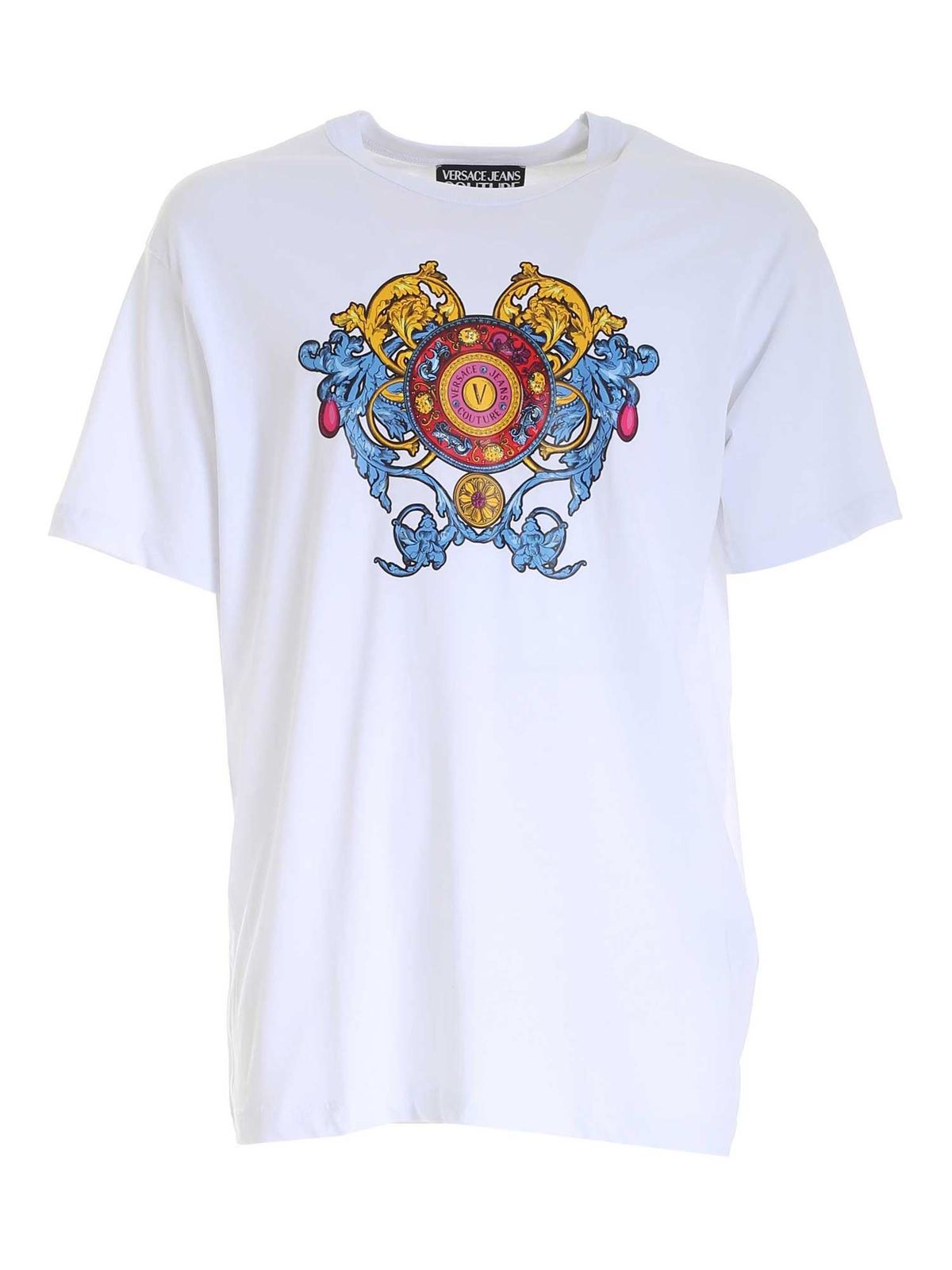 Versace Jeans Couture Emblem Regalia Logo T-shirt In White | ModeSens