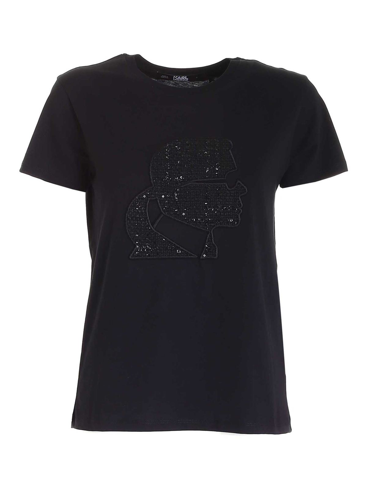 T-shirts Karl Lagerfeld - Karl Profile T-shirt in black - 216W1703999