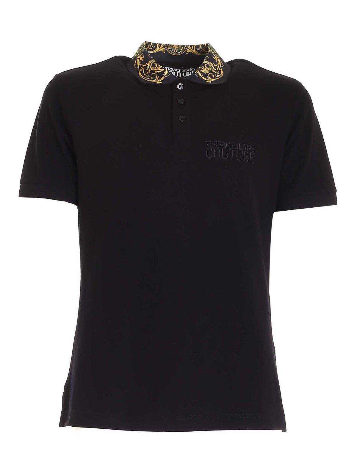 Polo shirts Versace Jeans Couture - Baroque polo shirt in black ...
