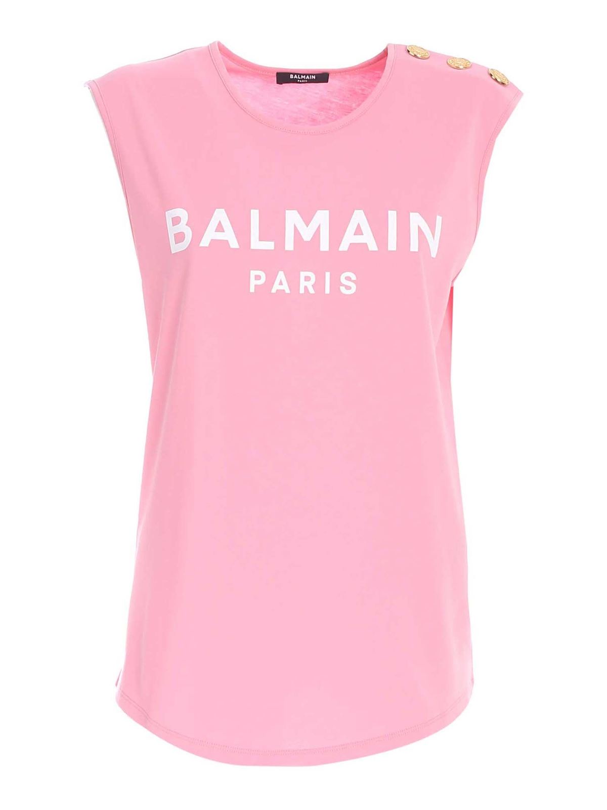 Tops & shirts Balmain - Embellished top in pink - WF0EB005B091OCI