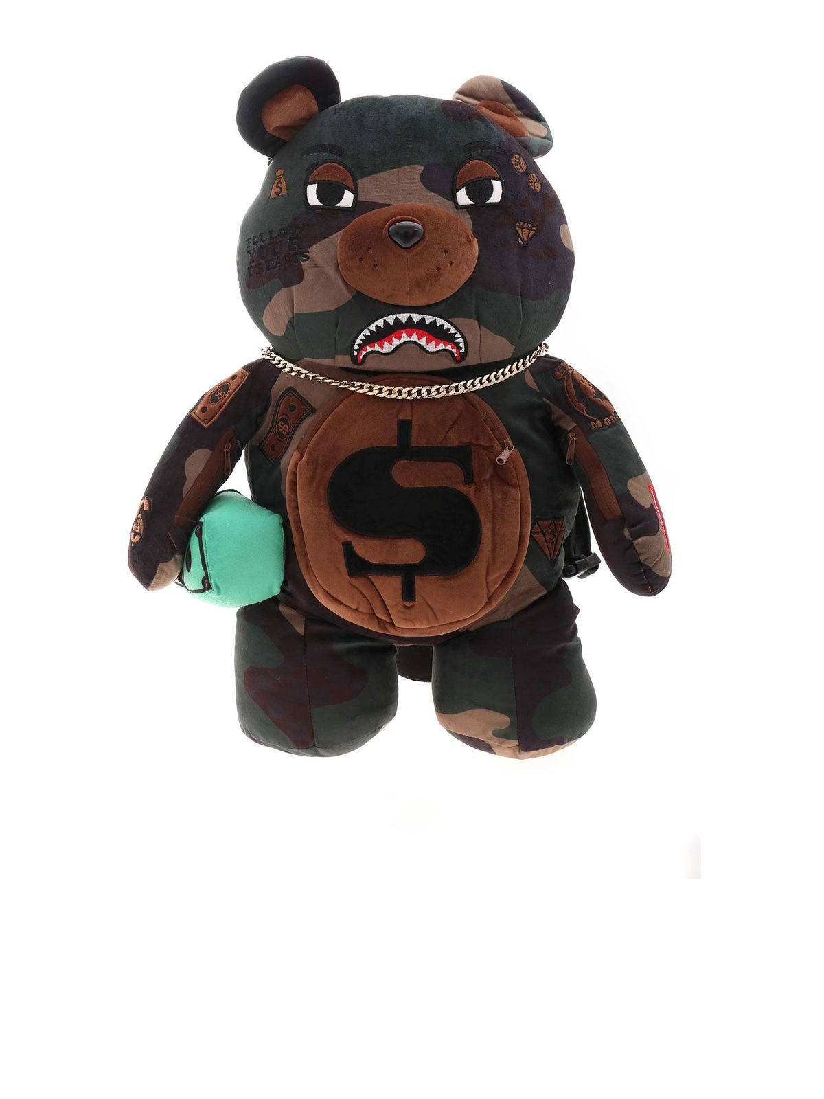 Backpacks Sprayground - Teddy Bear Money backpack in green camo -  910B3744NSZ