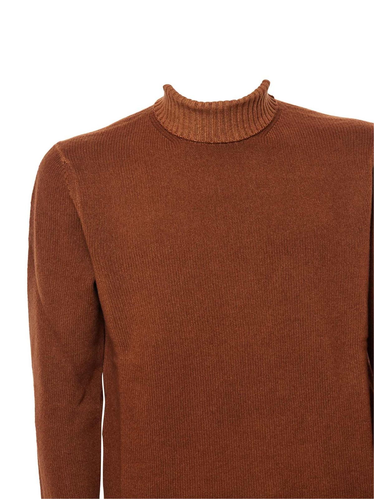 Turtlenecks & Polo necks Malo - Wool turtleneck in camel color ...