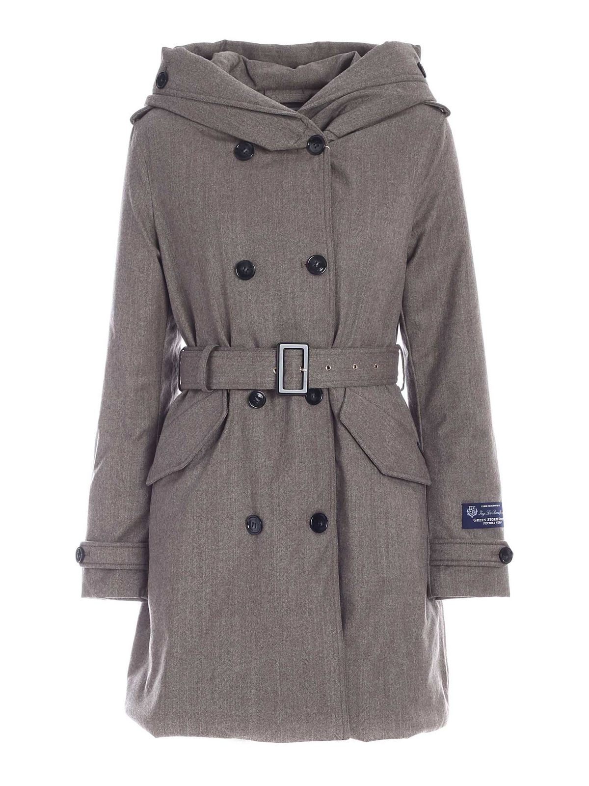 Trench coats Woolrich Herringbone trench coat in brown CFWWOU0482FRUT27117339