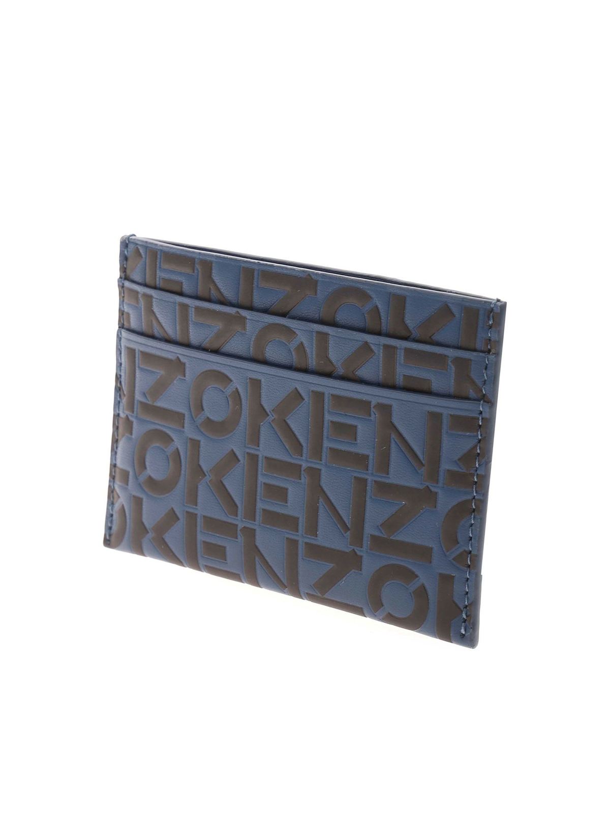 Wallets & purses Kenzo Monogram card holder in blue FA65PM900L4178