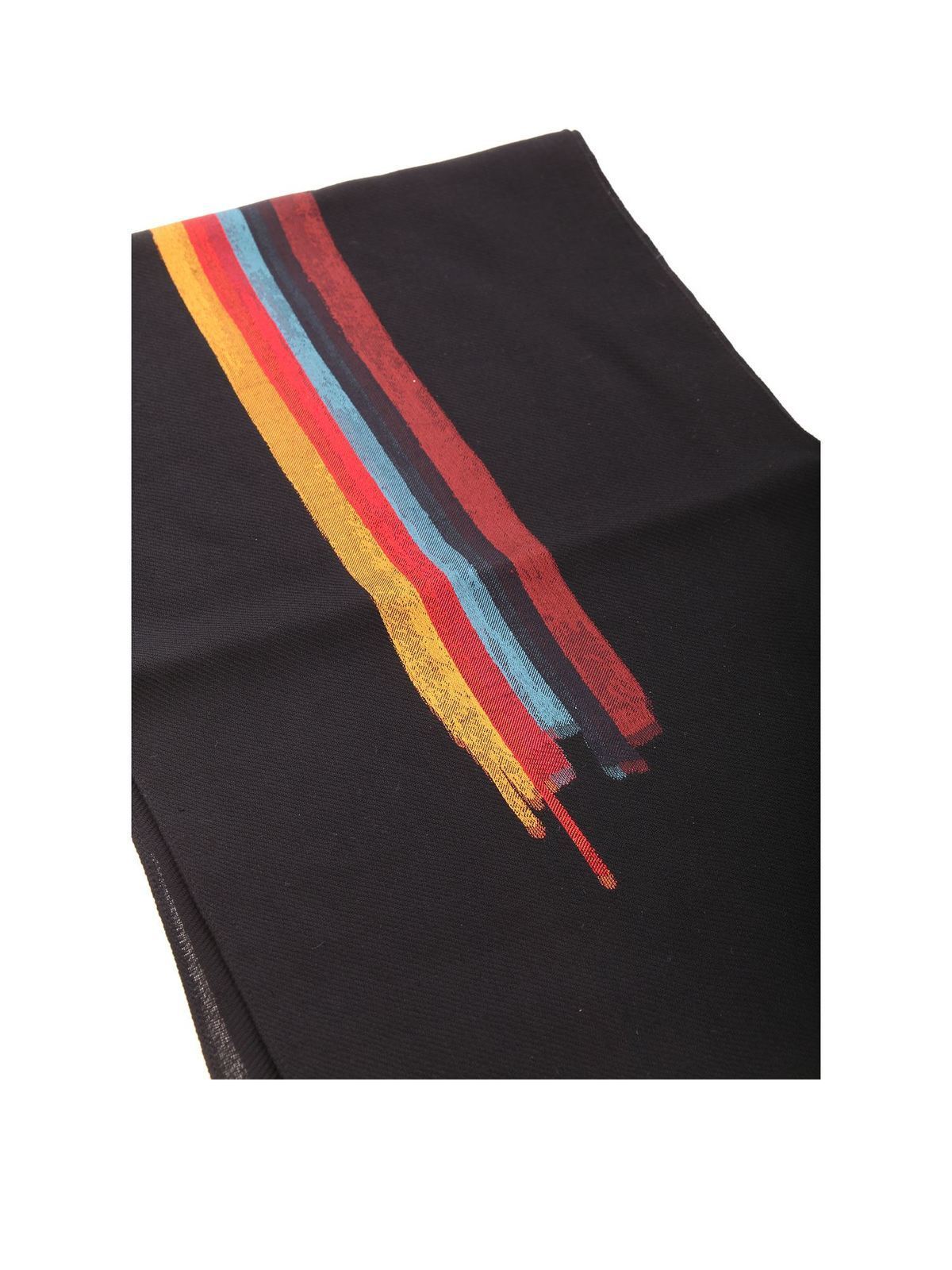 Scarves Paul Smith Painted Artist Scarf In Black M1a877fgs2279