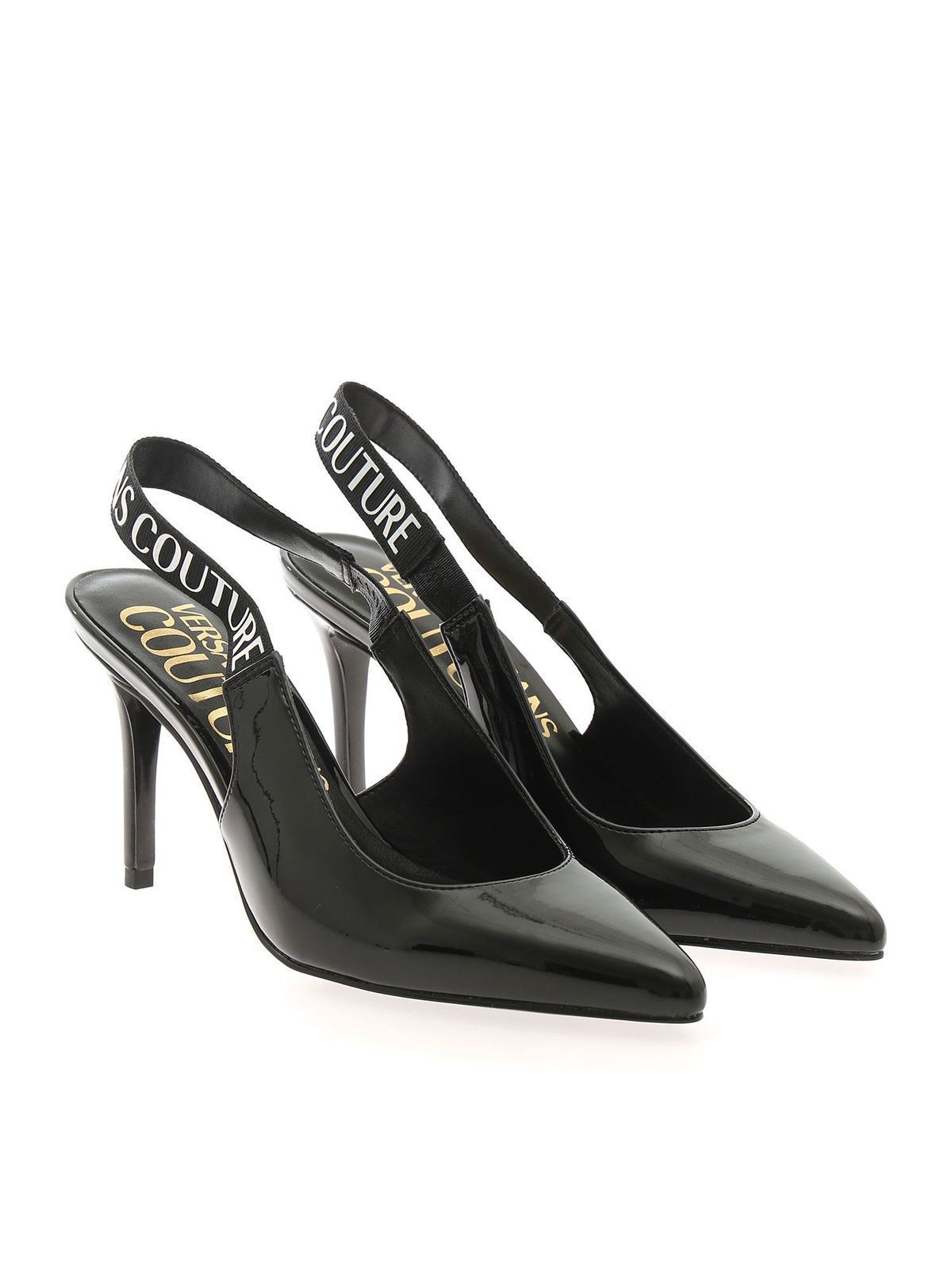 Scarpe décolleté Versace Jeans Couture - Sling back nere logate -  71VA3S5271978899