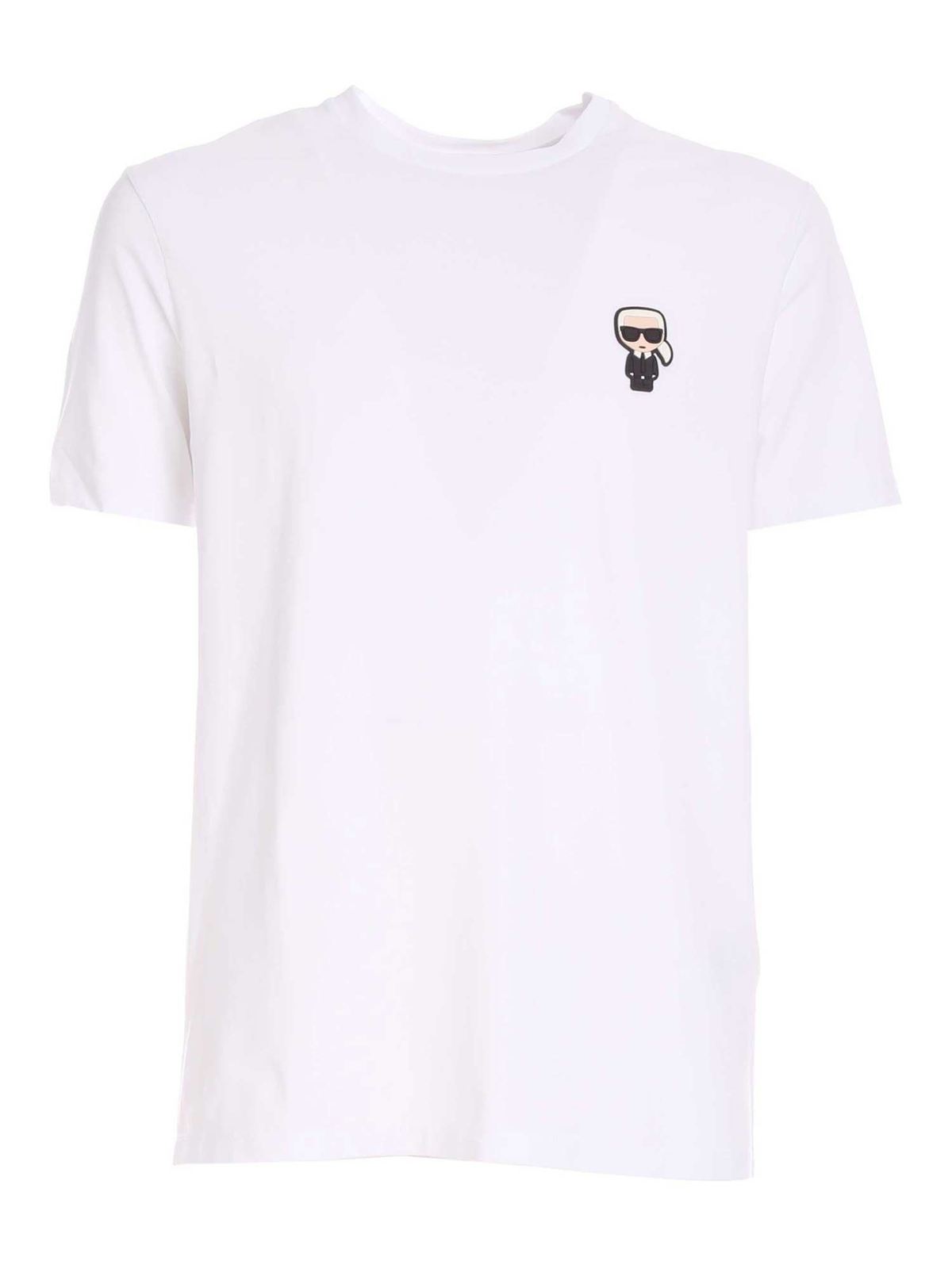 Bot monteren Pickering T-shirts Karl Lagerfeld - Rubber logo patch T-shirt in white -  75502751222110