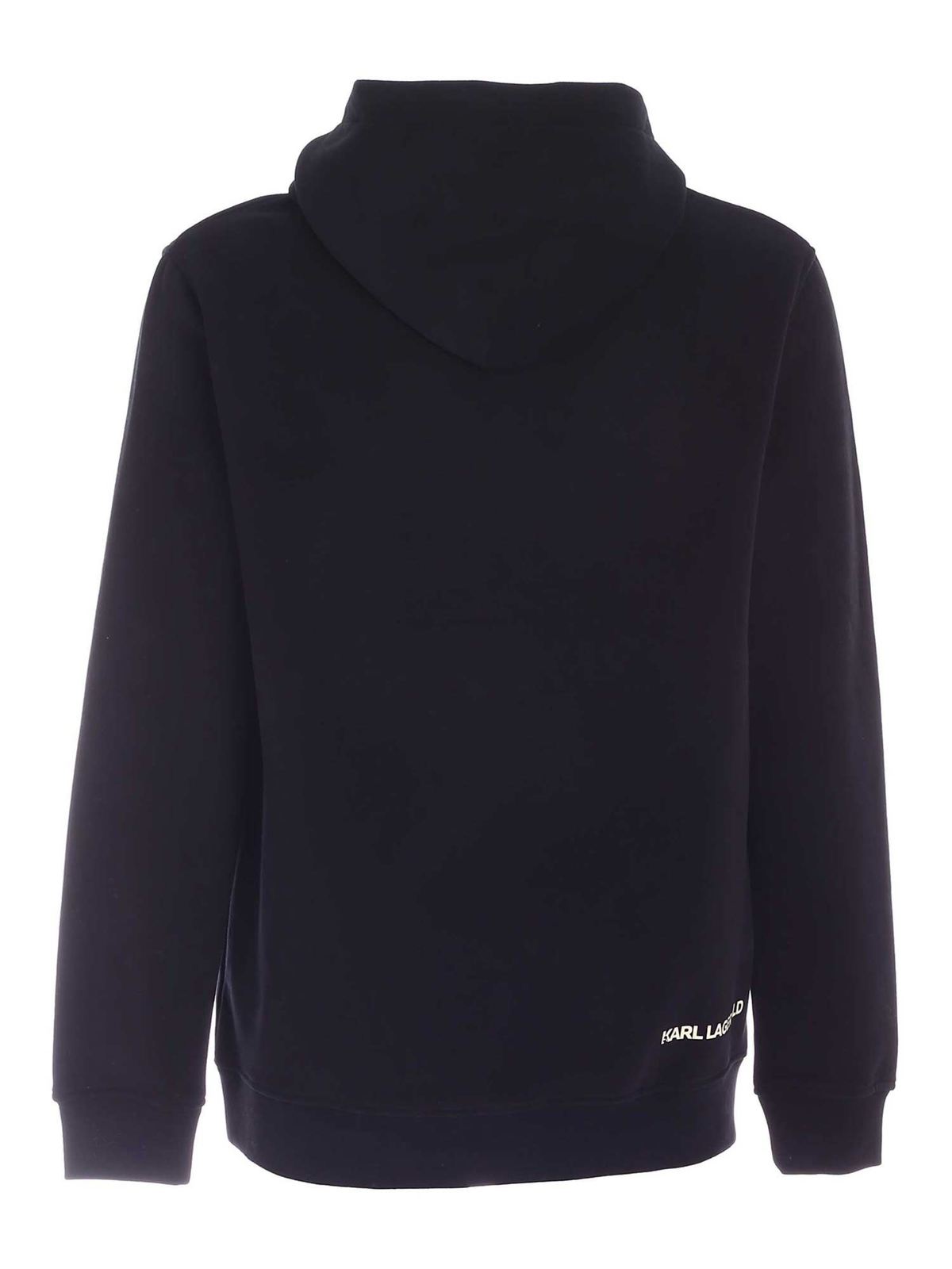 Sweatshirts & Sweaters Karl Lagerfeld - Branded hoodie in black ...