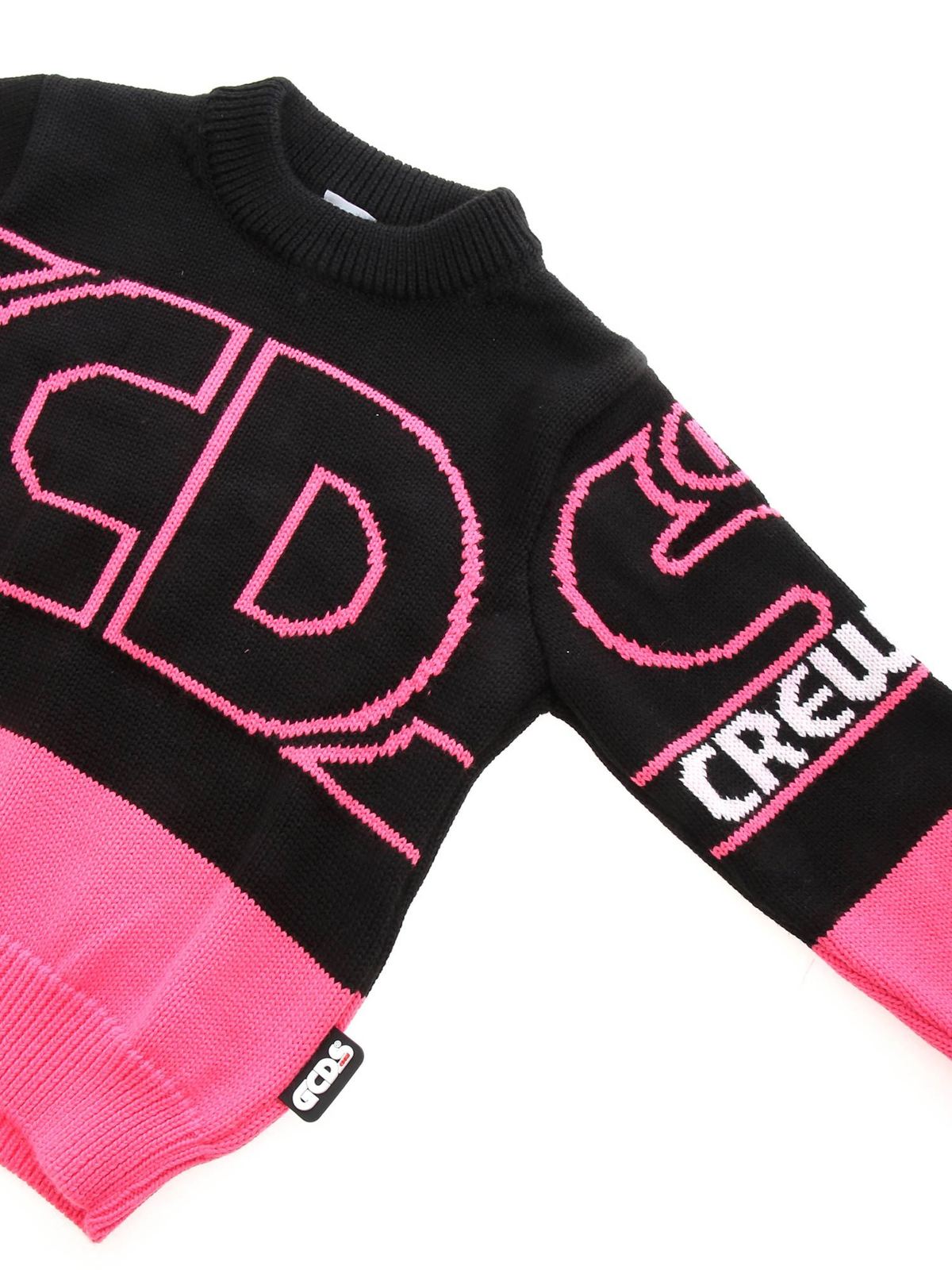 Maglieria Gcds - Maglione logato nero e fucsia - 028668110 | iKRIX.com