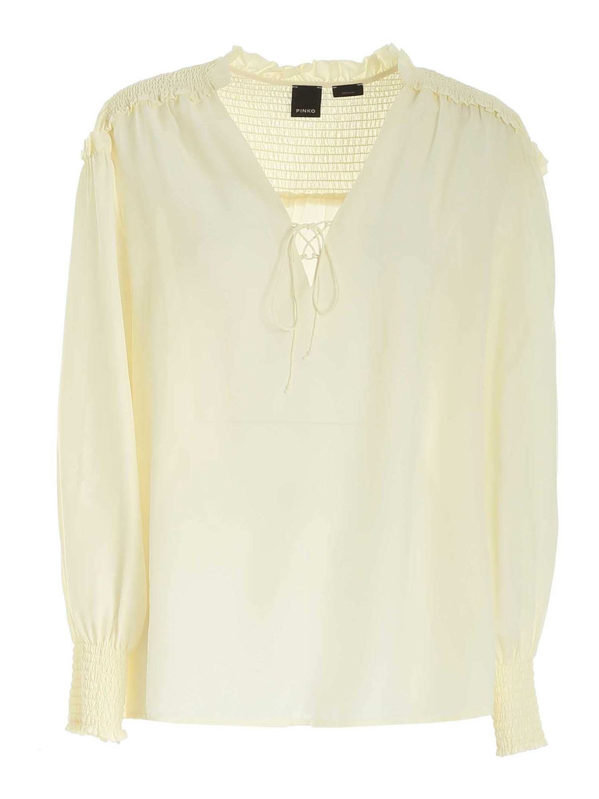 Blouses Pinko - Cassia blouse in white - 1G16JLY6ZDZ00 | iKRIX.com