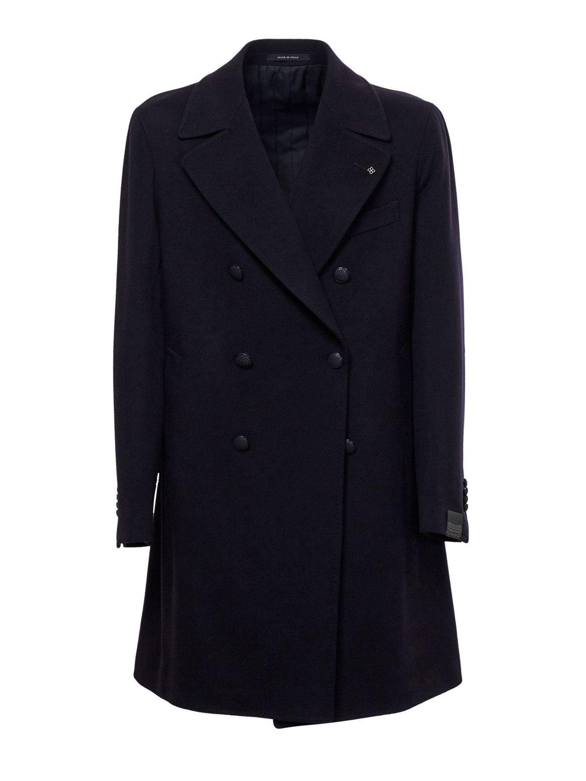 Knee length coats Tagliatore - Double-breasted coat in blue ...