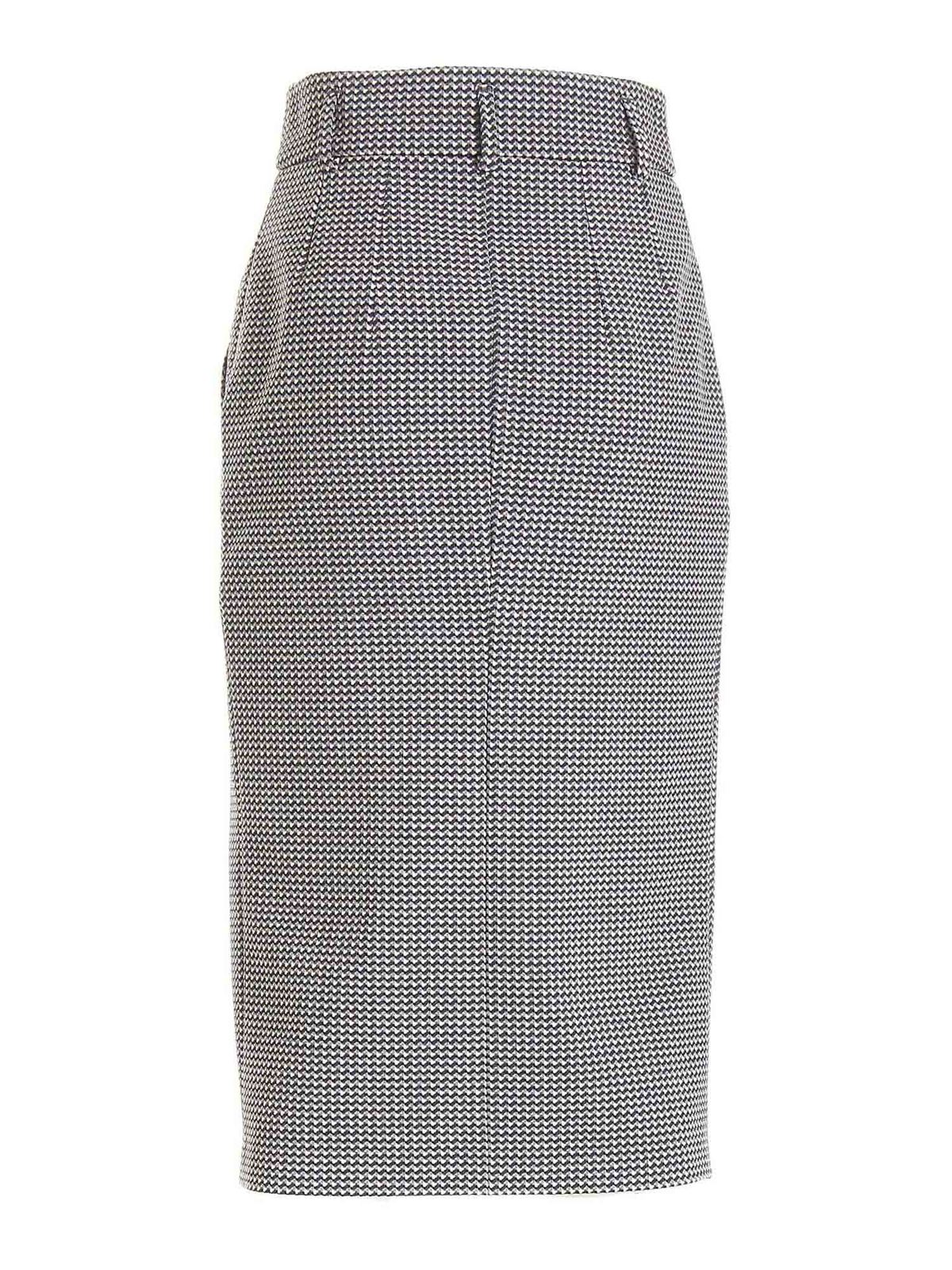 Long skirts True Royal - Houndstooth skirt in grey - G03819KIM003