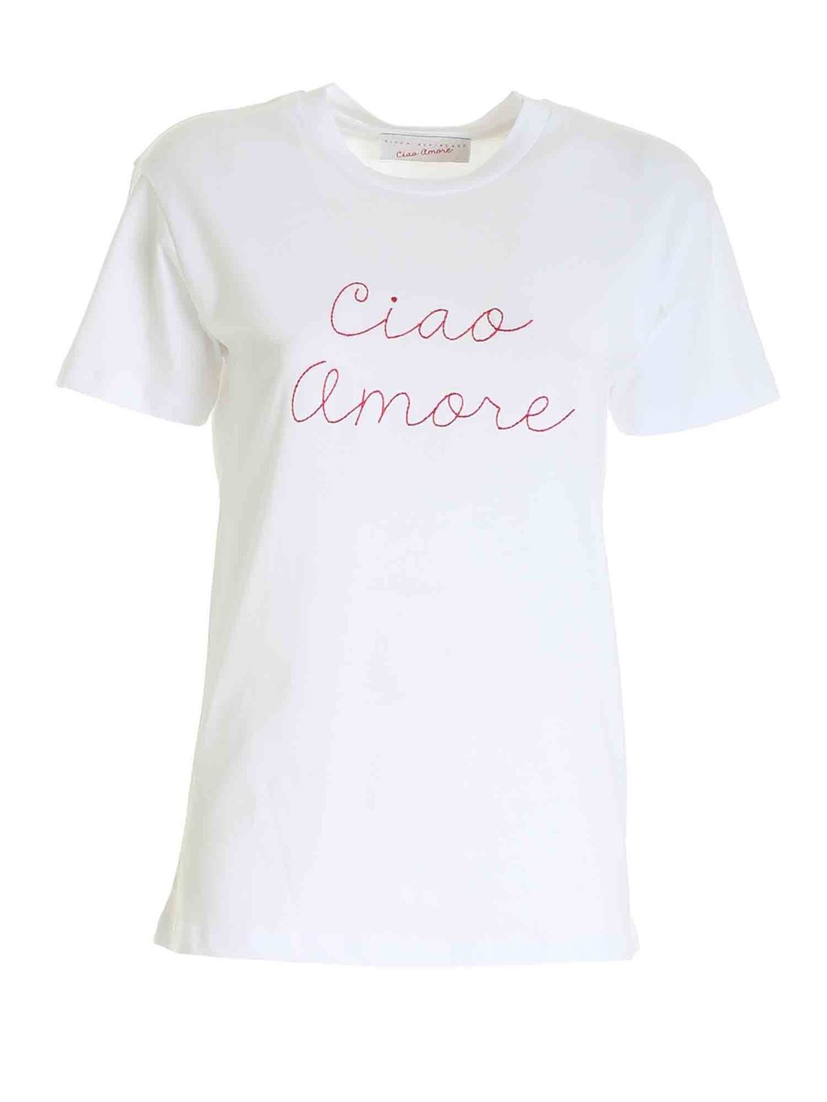 T-shirts Giada Benincasa - Ciao Amore T-shirt in white - W1771TT1