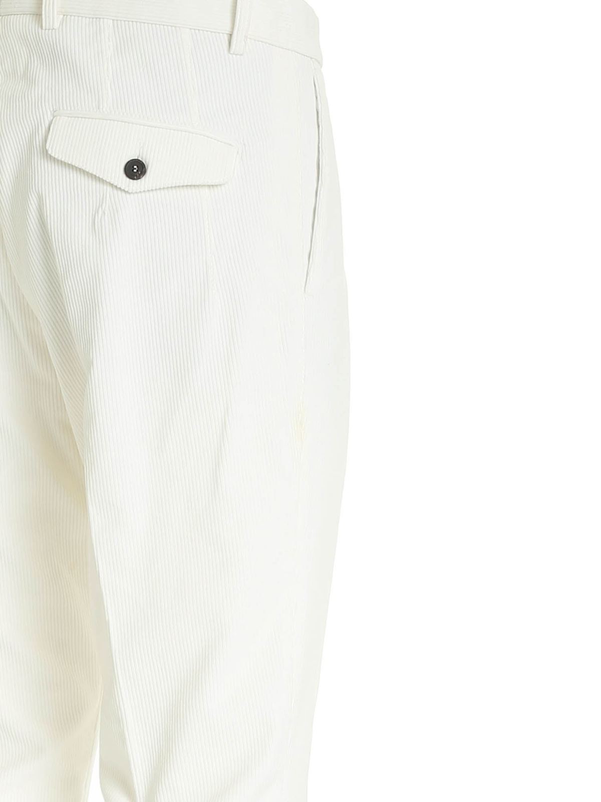 Pantaloni casual Peserico - Pantaloni in velluto a coste bianchi -  R54006LV07400201