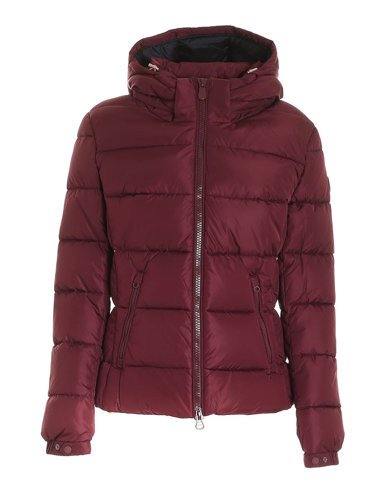 maroon padded coat