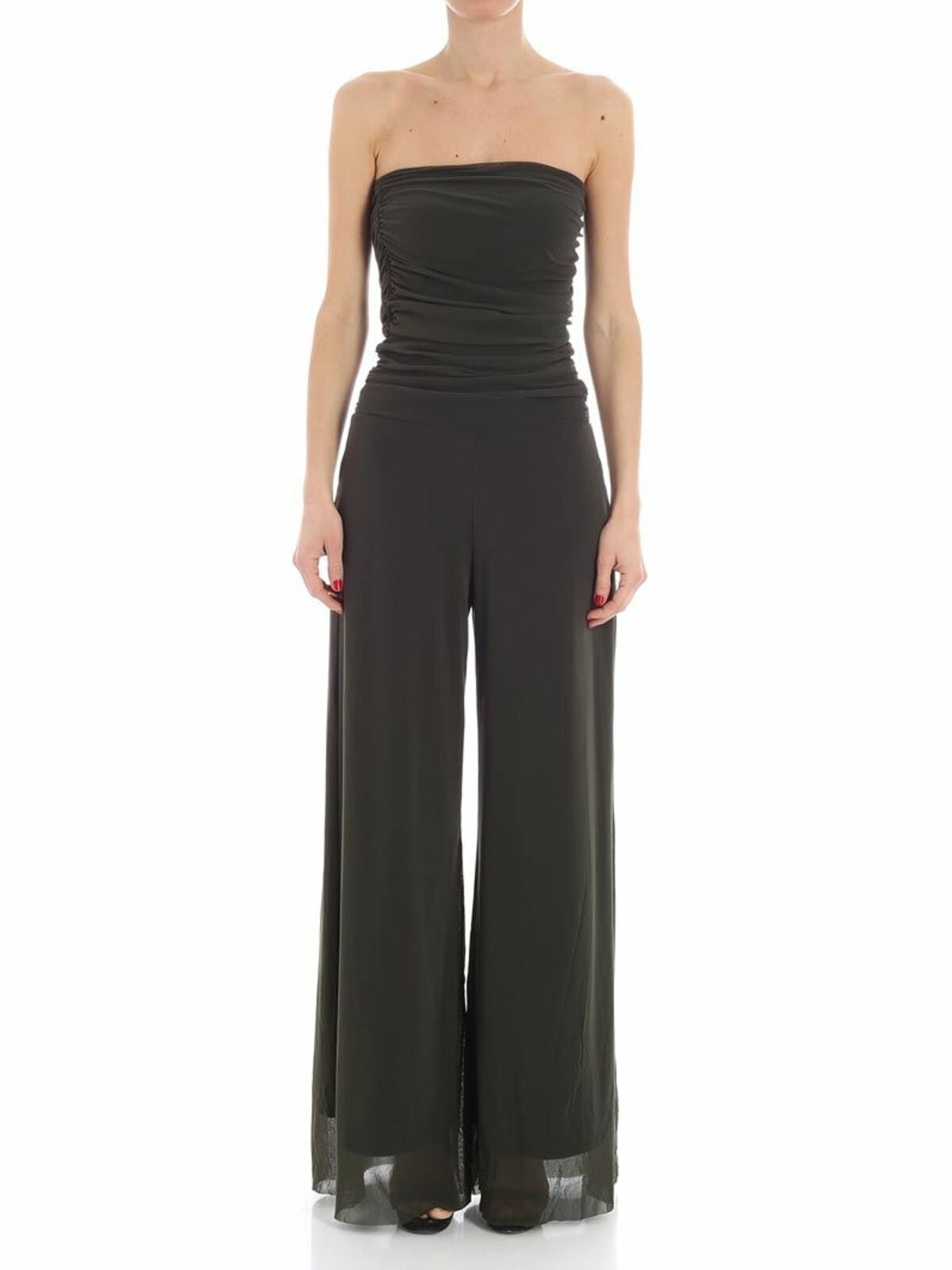 fuzzi strapless jumpsuit