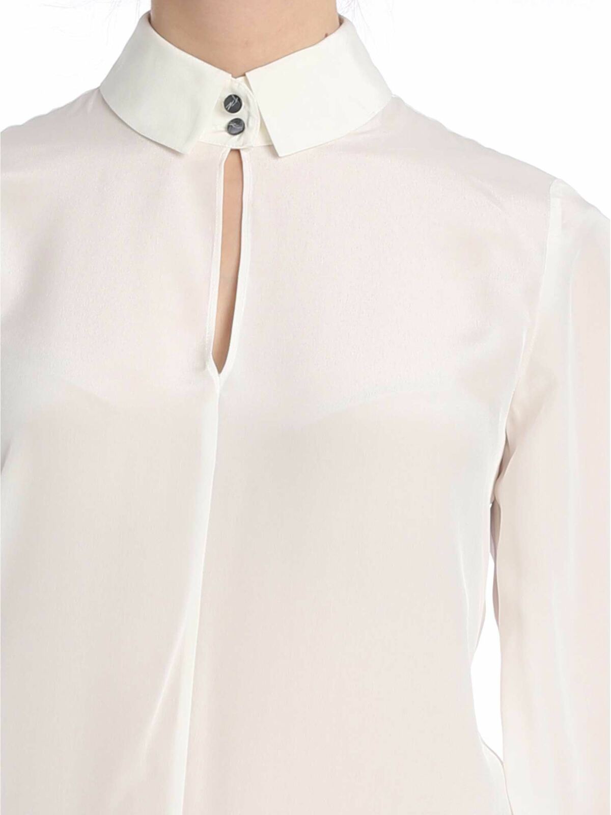 Blouses Karl Lagerfeld - Karl Collar blouse in ivory silk - 91KW1607110