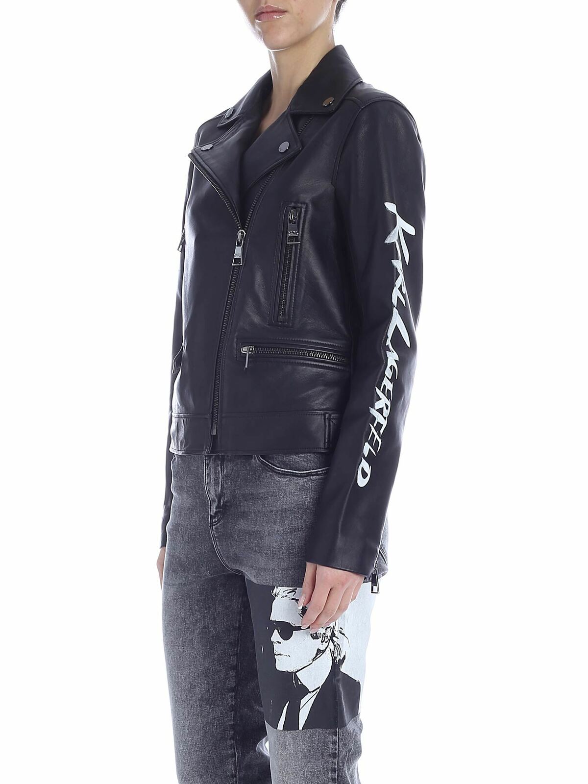 niemand Dhr Fjord Leather jacket Karl Lagerfeld - Karl Legend leather biker in black -  200W1900999