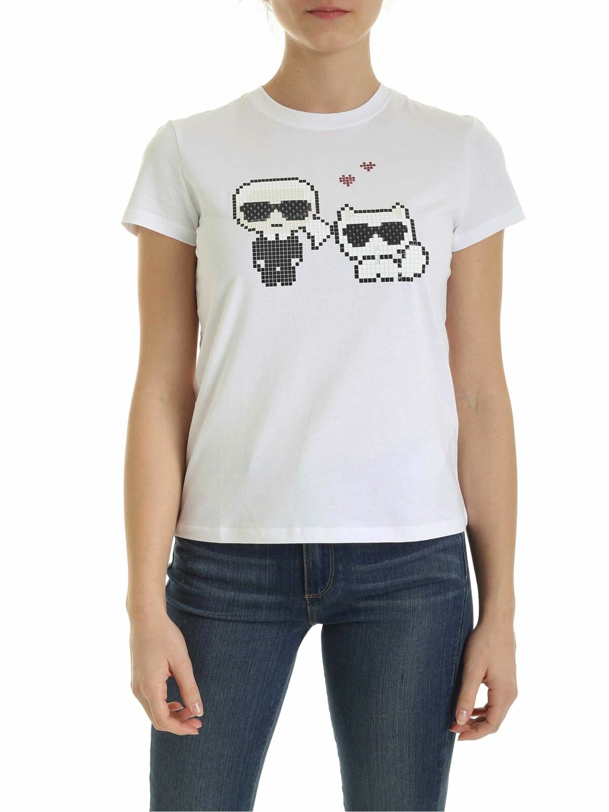 T-shirts Karl Lagerfeld - Karl Pixel t-shirt in white -