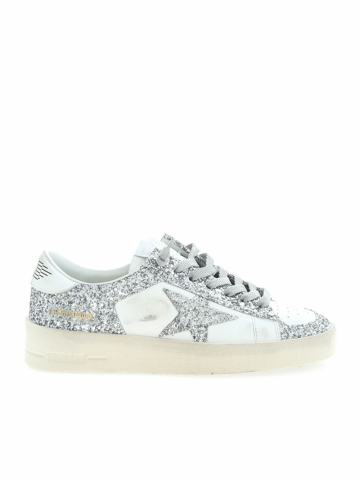 Trainers Golden Goose - Stardan sneakers in white and silver glitter ...