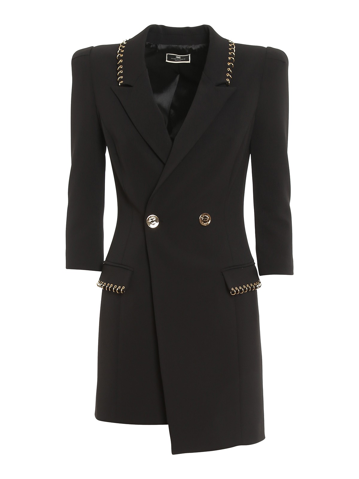 ELISABETTA FRANCHI DOUBLE CREPE BLAZER-STYLE DRESS