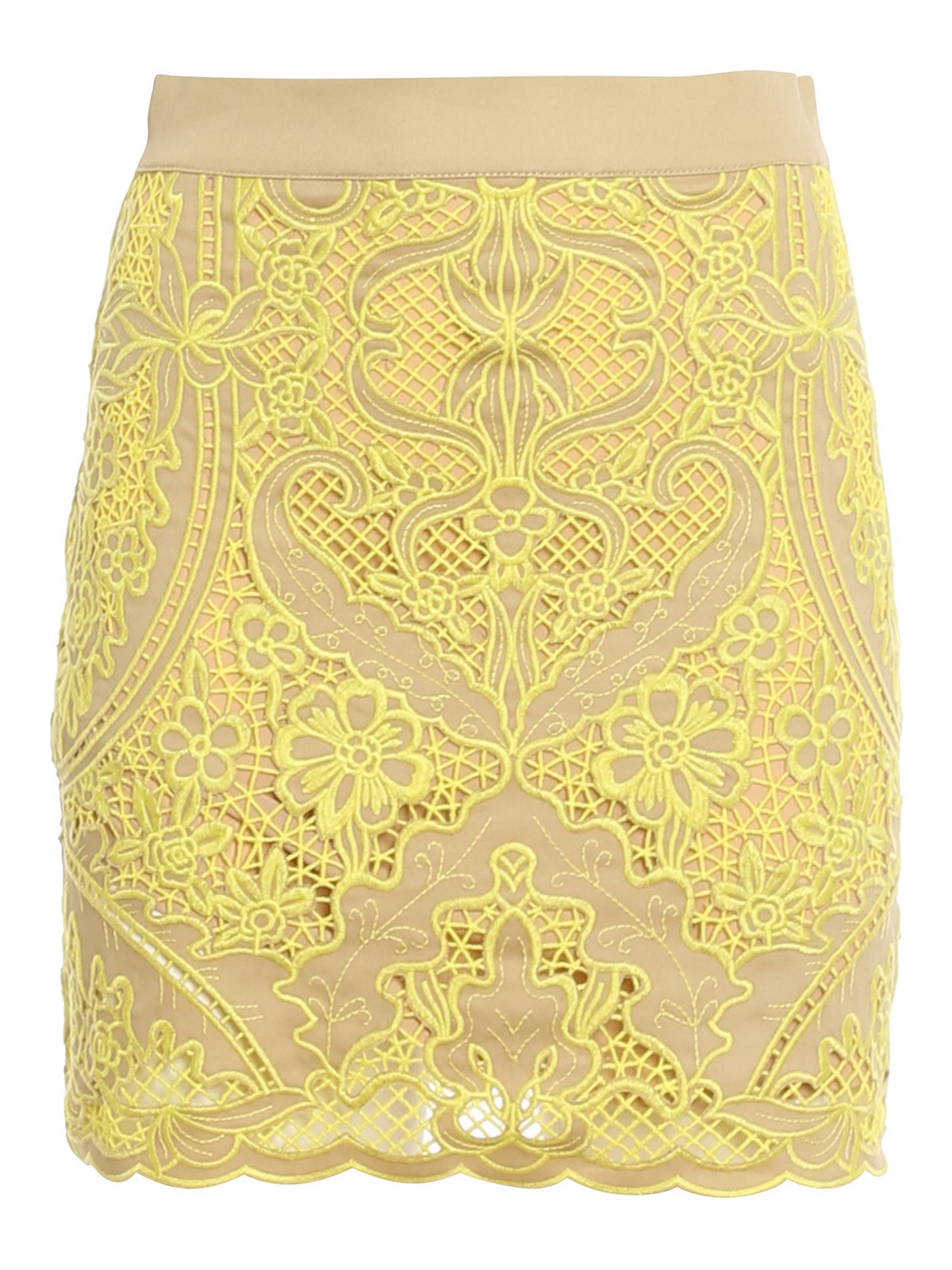 TWINSET NEON EMBROIDERY COTTON SKIRT