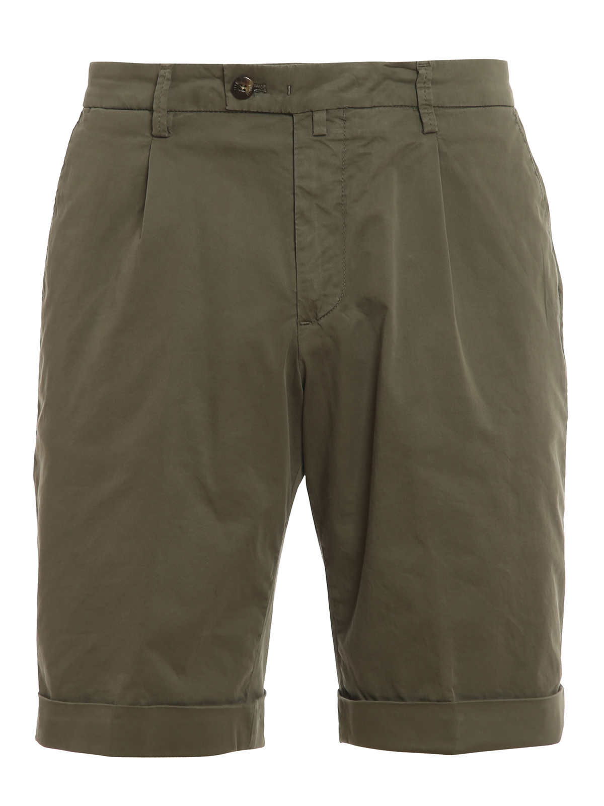 Briglia 1949 Micro Barb Cotton Bermuda Shorts In Dark Green