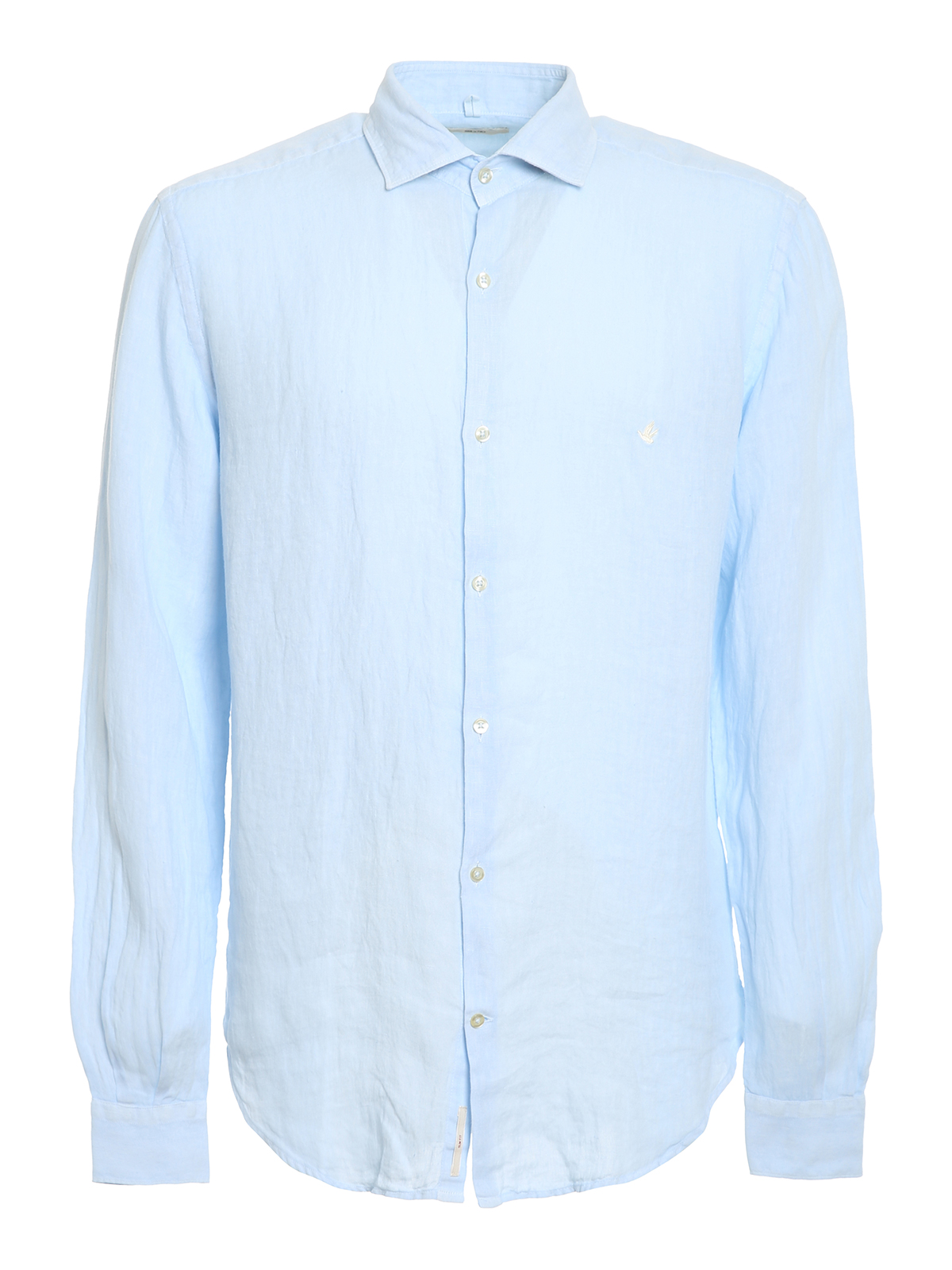 Brooksfield Logo Embroidery Shirt In Light Blue