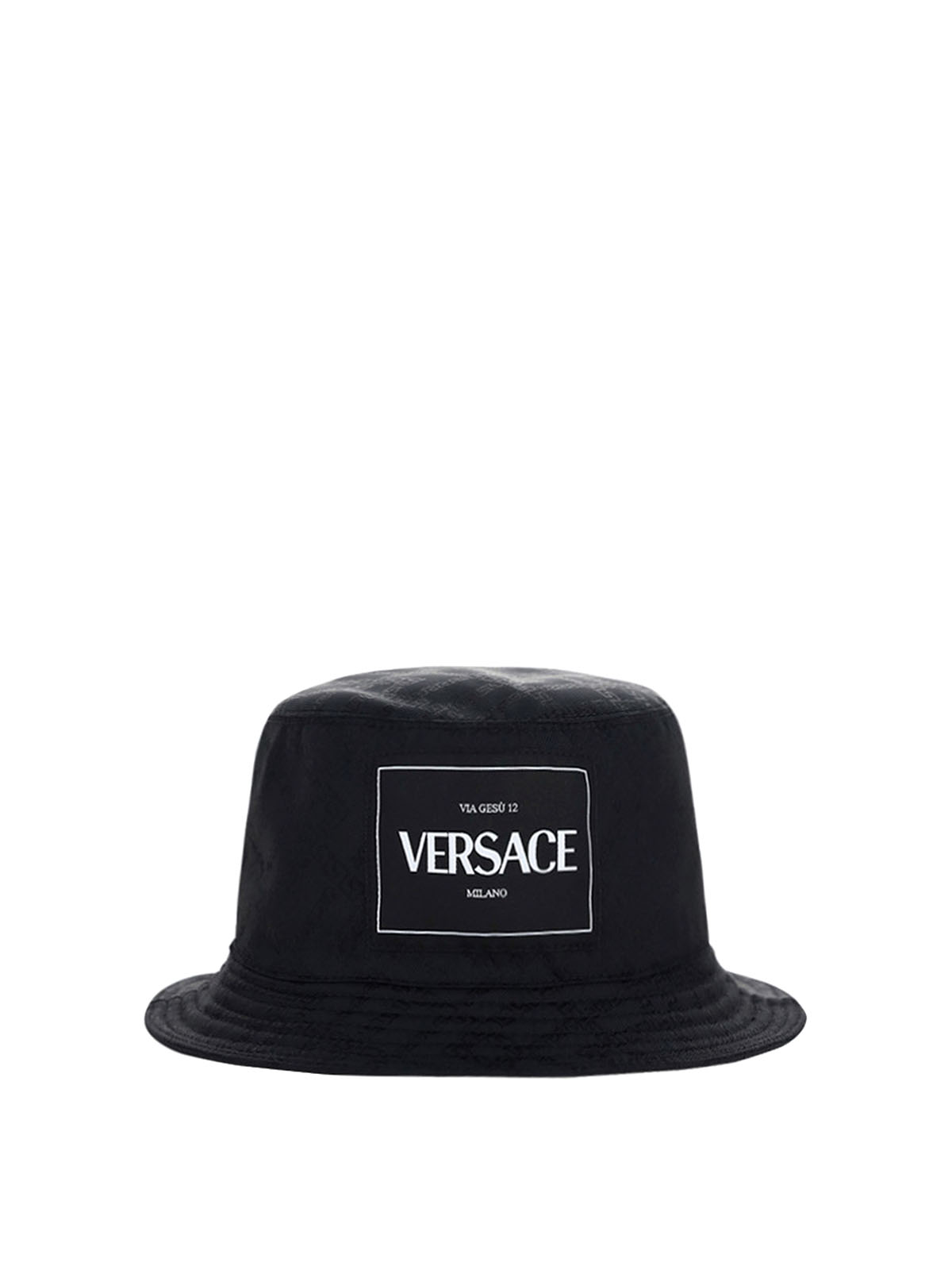 Versace Branded Bucket Hat In Black